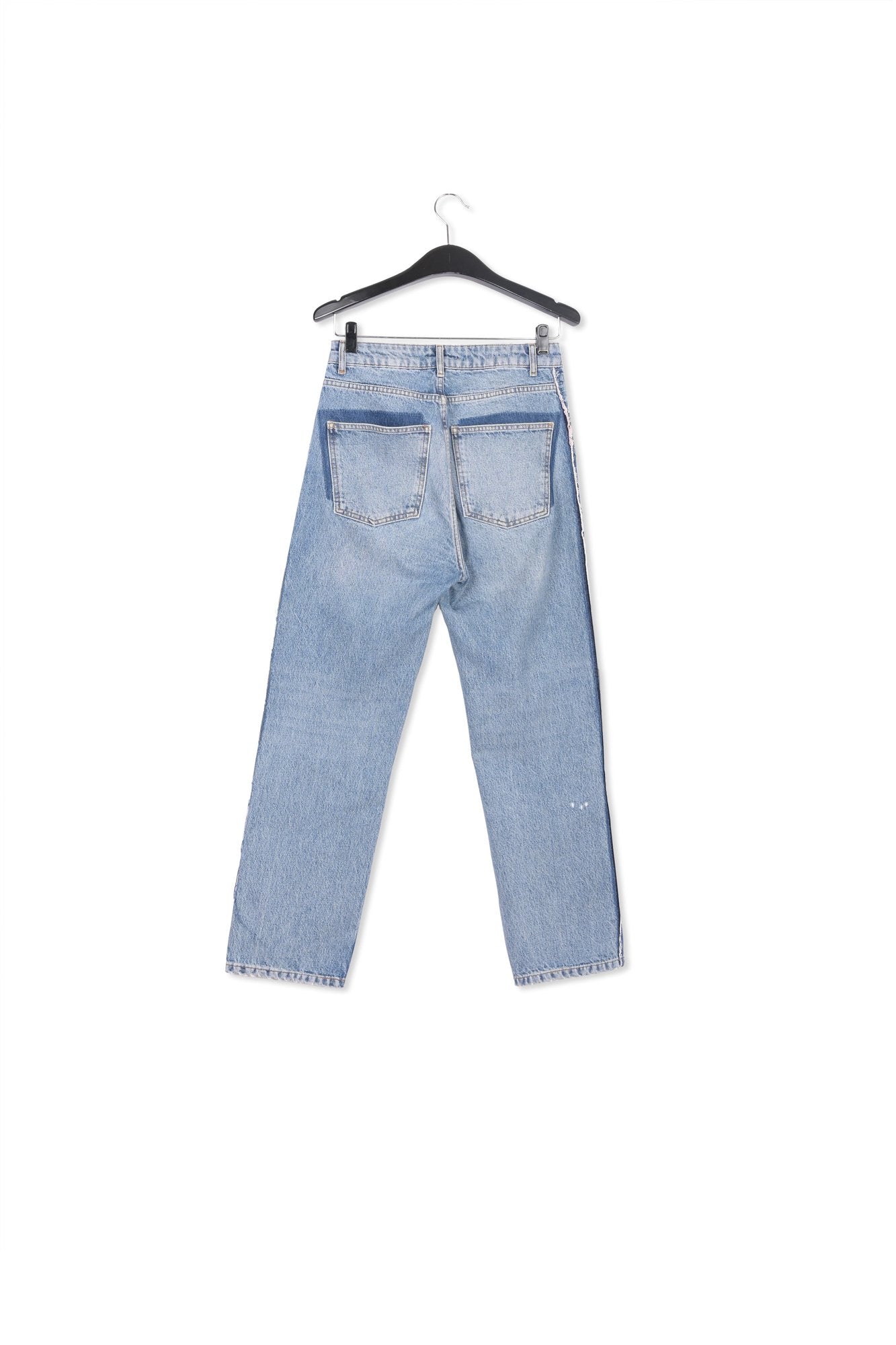 Dark blue distressed high-rise jeans RE—SSENTIEL | Essentiel second hand