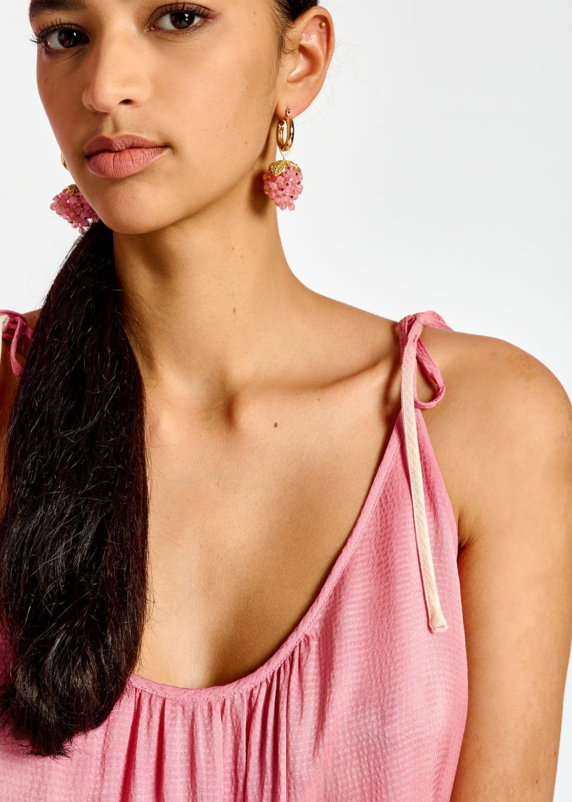 Light pink strappy tie-dye maxi dress RE—SSENTIEL | Essentiel second hand