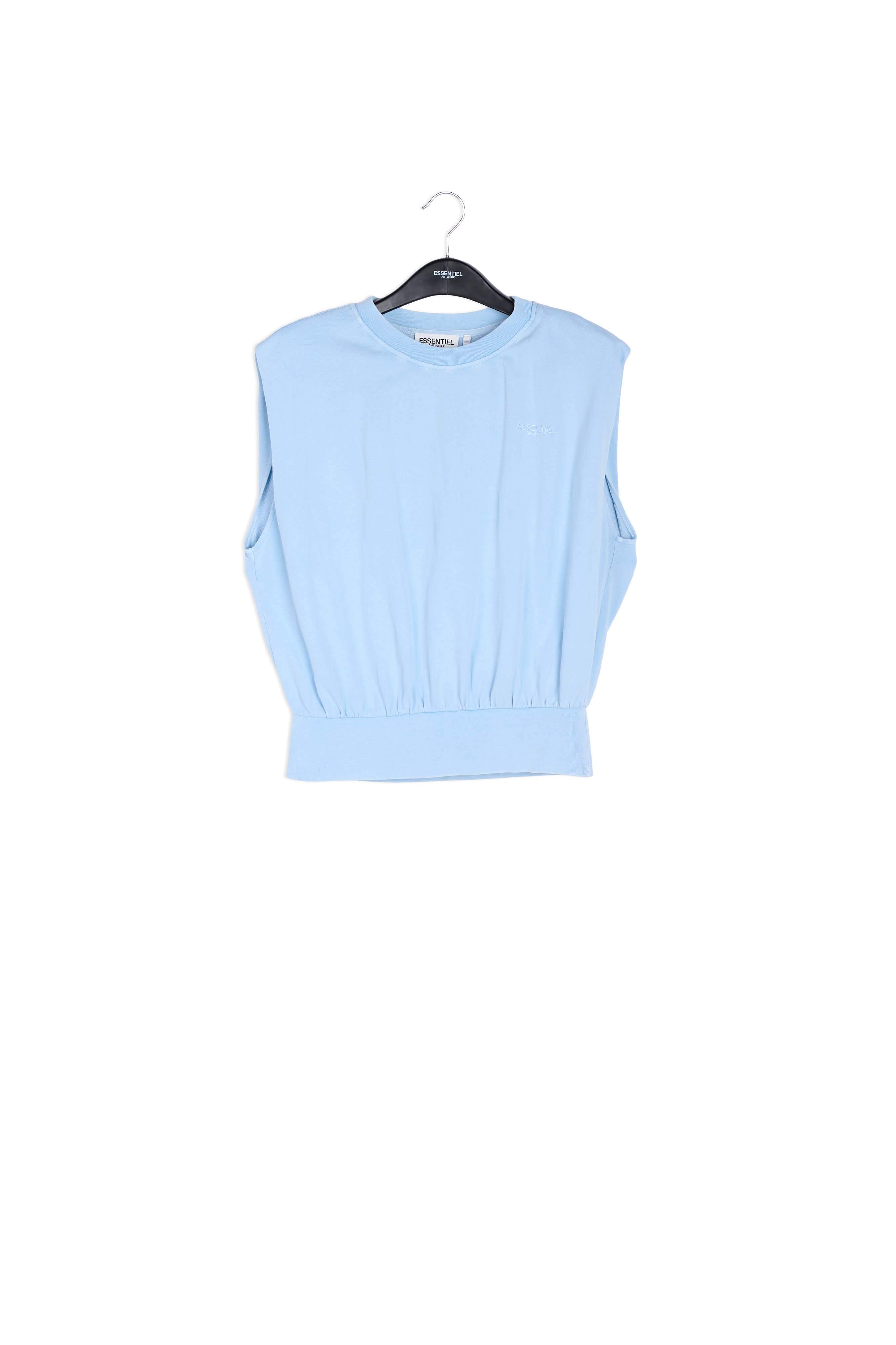 Light blue organic-cotton jersey top RE—SSENTIEL | Essentiel second hand