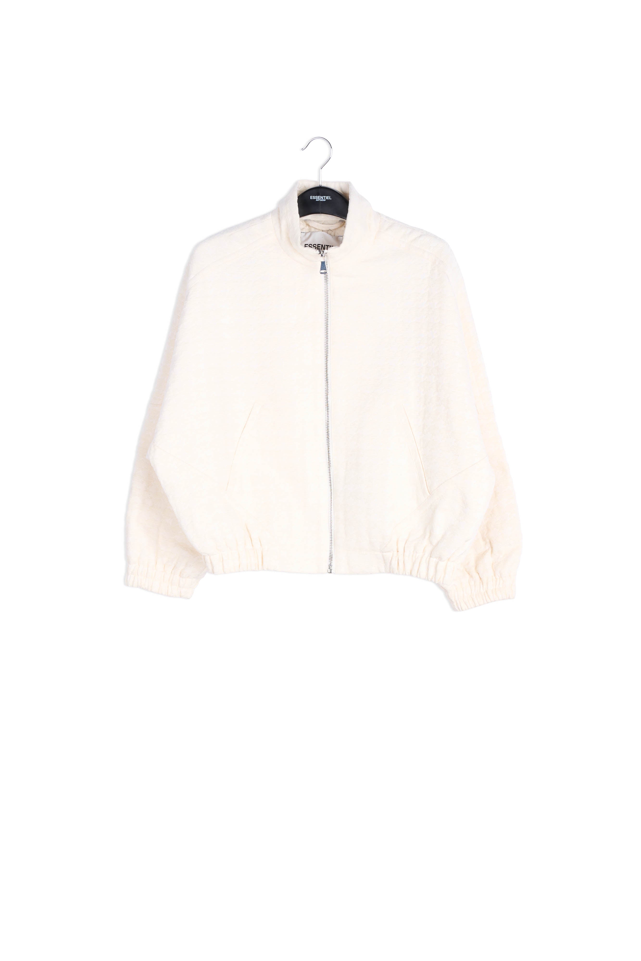 Off-white houndstooth jacquard bomber jacket RE—SSENTIEL | Essentiel second hand