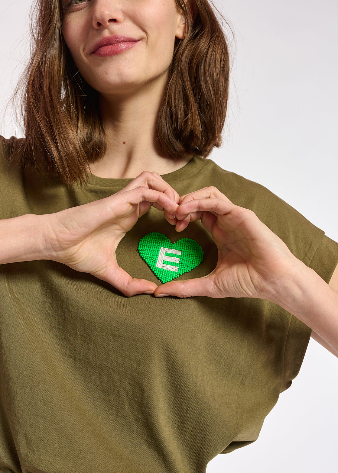 Lilac cotton t-shirt with bead embroidery detail RE—SSENTIEL | Essentiel second hand