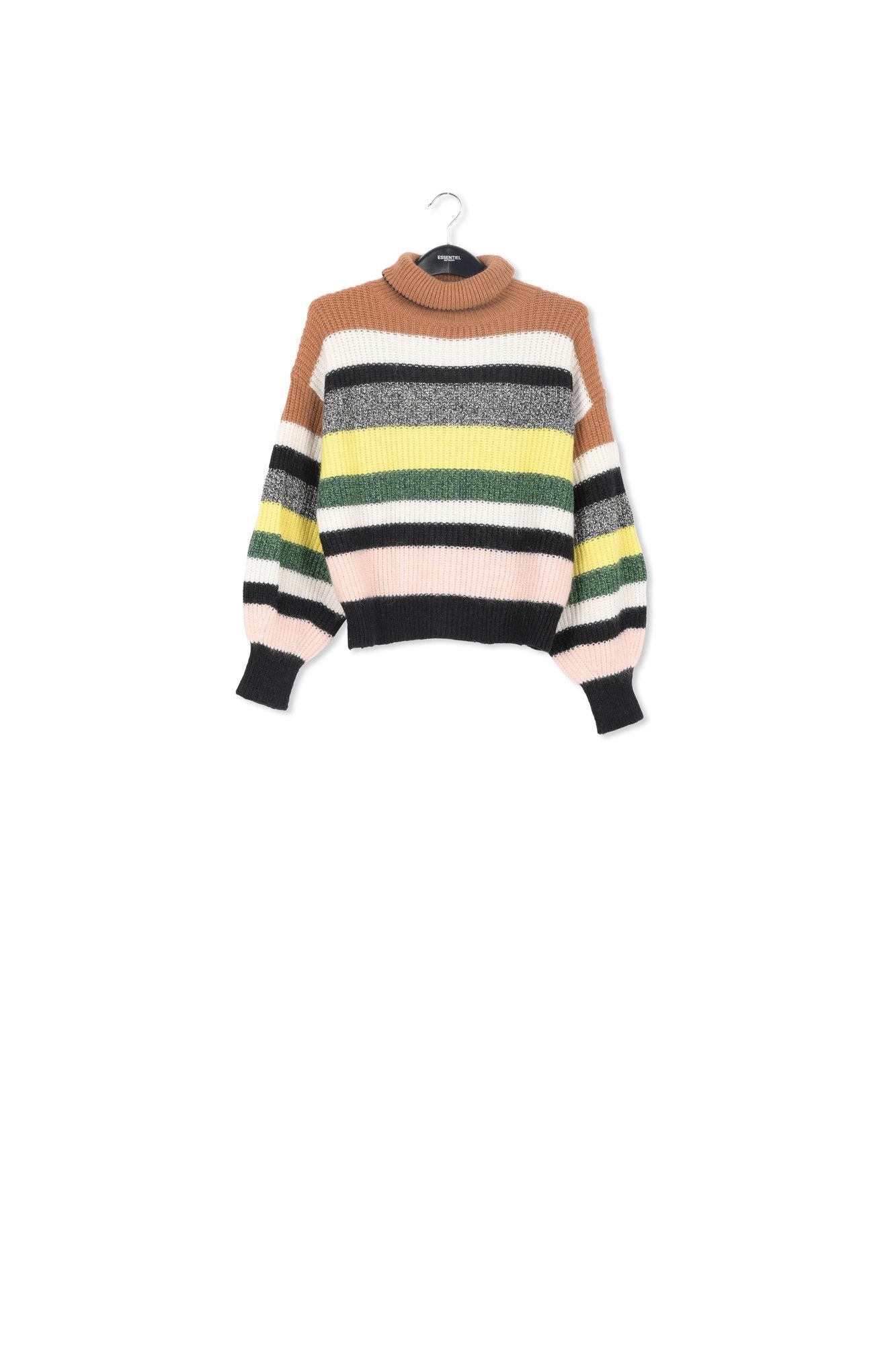 Pull à  col roulé en laine mélangée à  rayures RE—SSENTIEL | Essentiel second hand