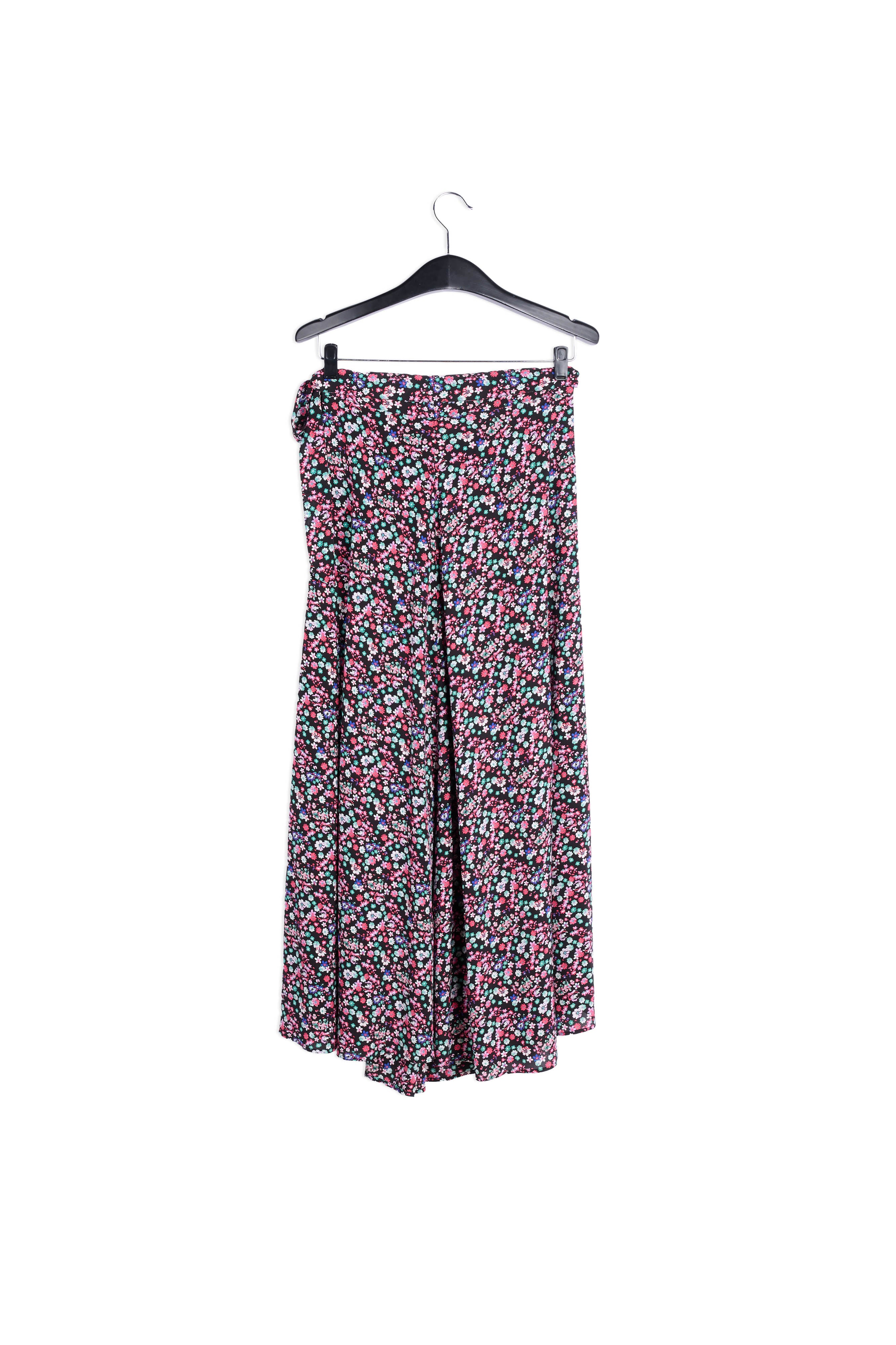 Jupe maxi noire cache-cœur à imprimé floral RE—SSENTIEL | Essentiel second hand