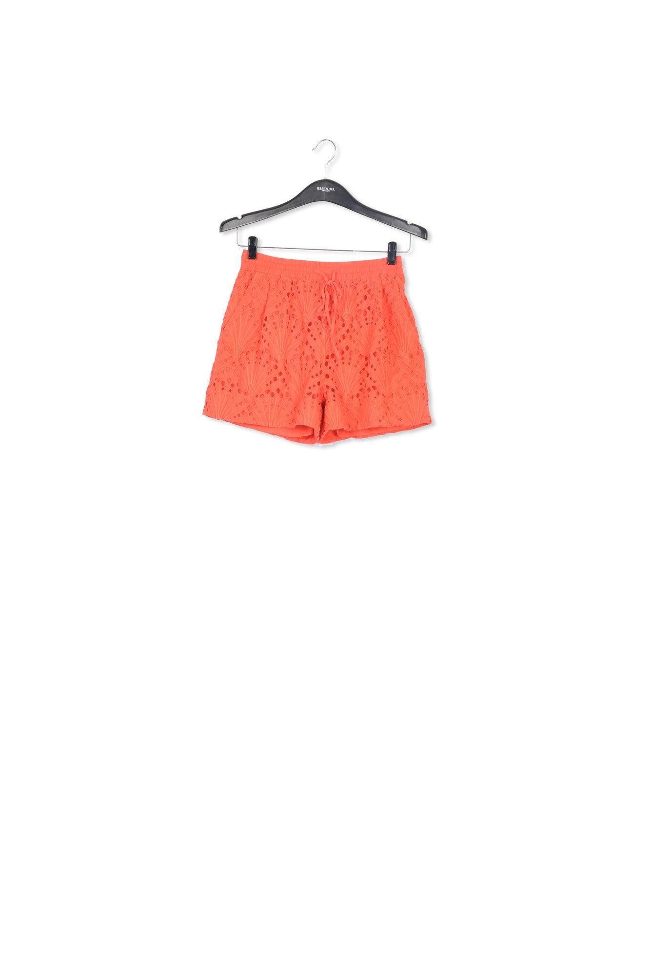 Red broderie anglaise cotton shorts RE—SSENTIEL | Essentiel second hand