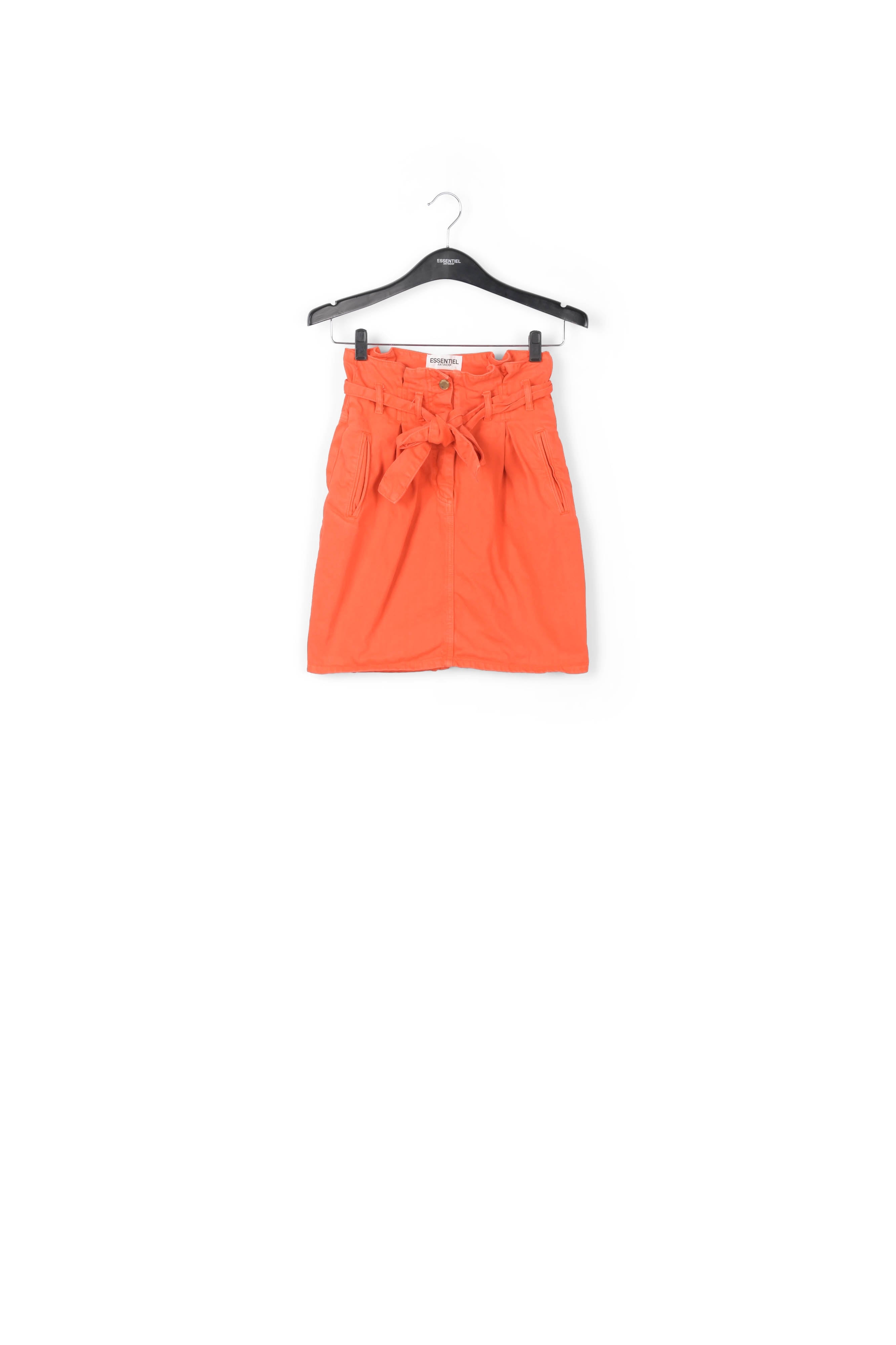 Oranje minirok met hoge taille RE—SSENTIEL | Essentiel second hand