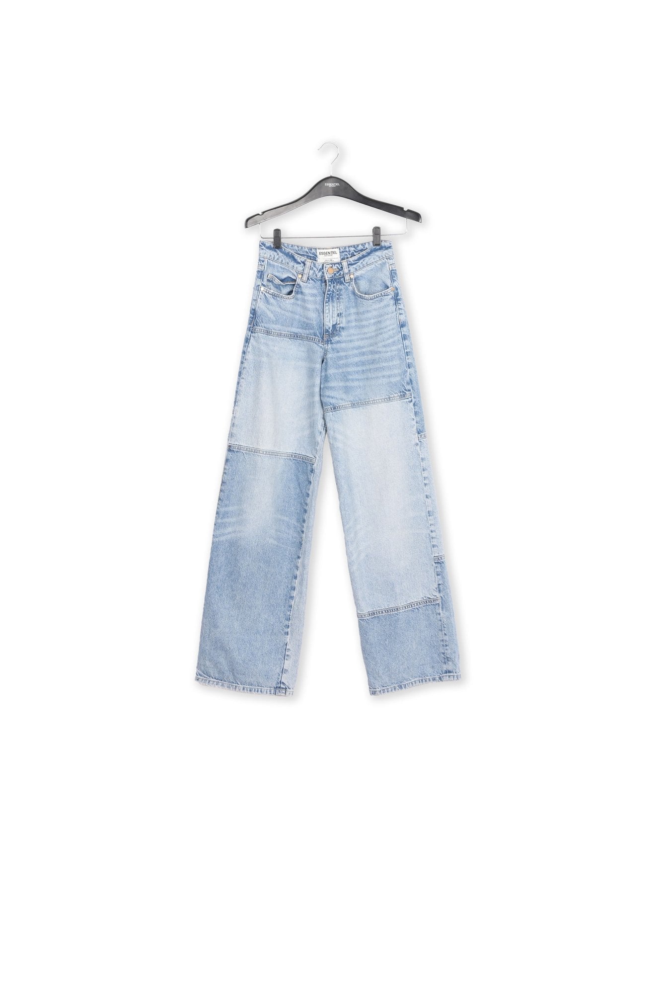 Straight-leg patchwork blue jeans RE—SSENTIEL | Essentiel second hand