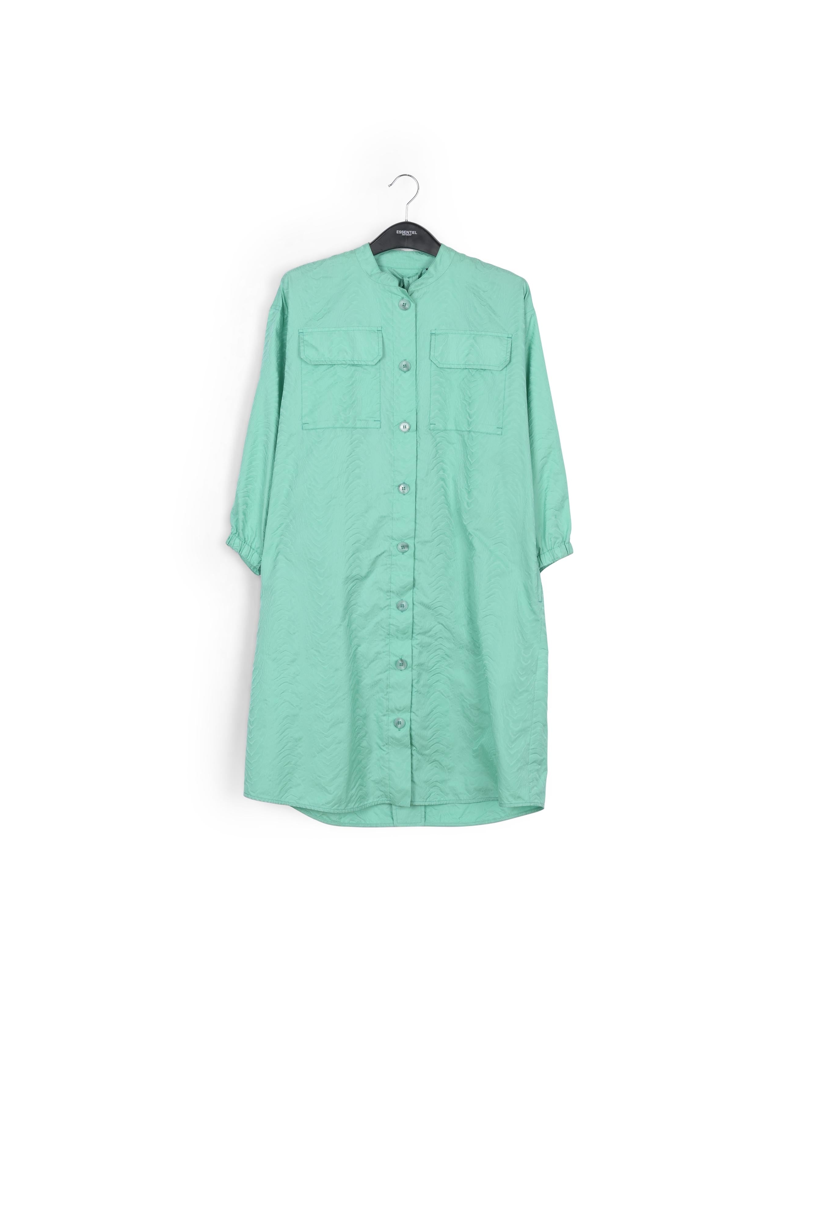 Robe chemise en jacquard turquoise RE—SSENTIEL | Essentiel second hand