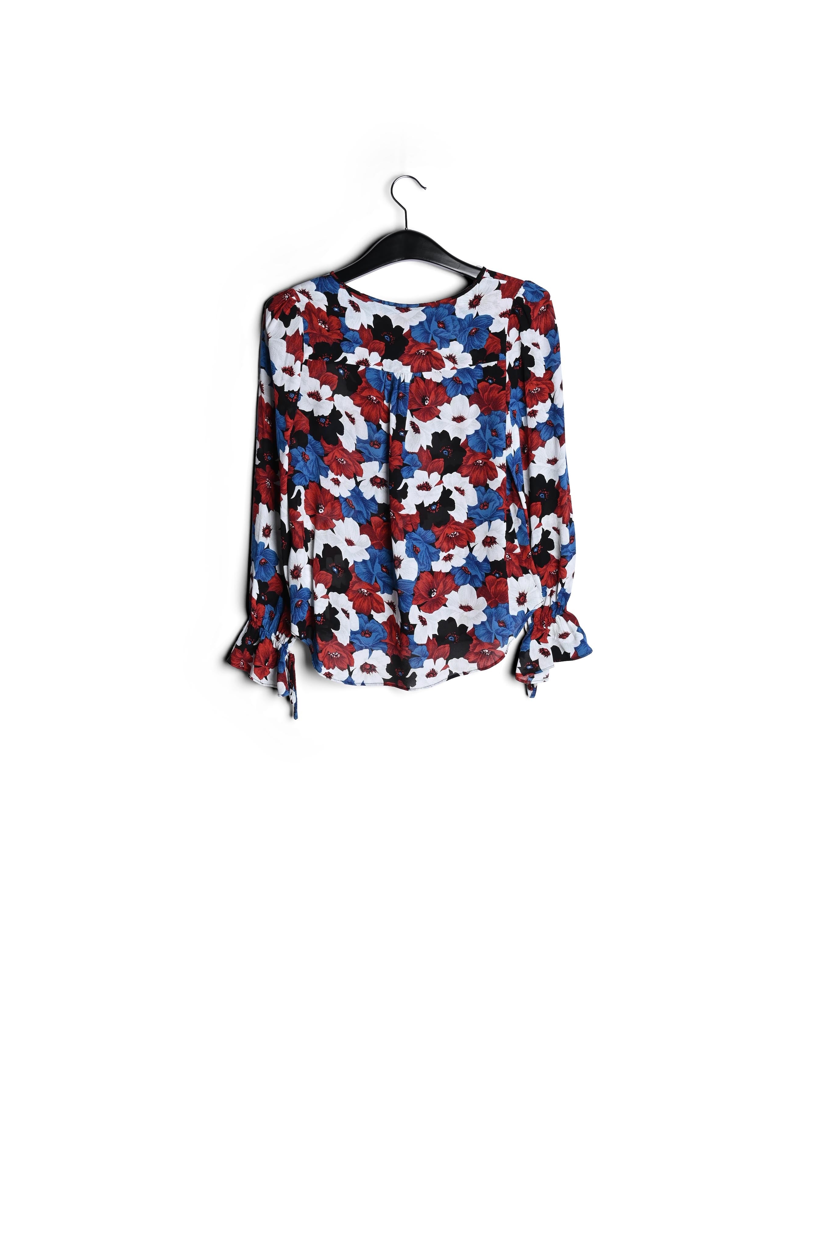 Blouse met rode, blauwe en witte bloemenprint RE—SSENTIEL | Essentiel second hand