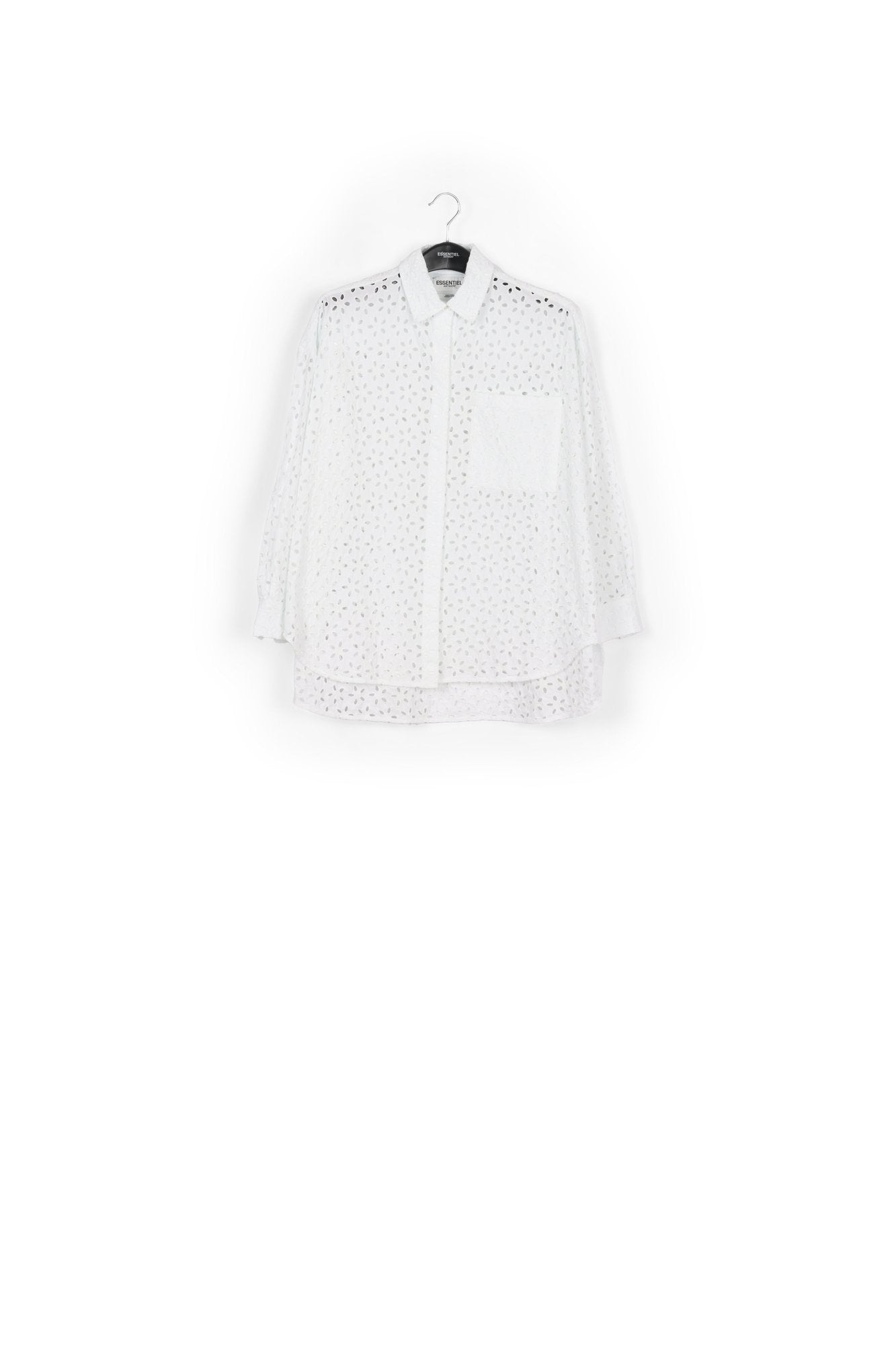 White broderie anglaise cotton shirt RE—SSENTIEL | Essentiel second hand