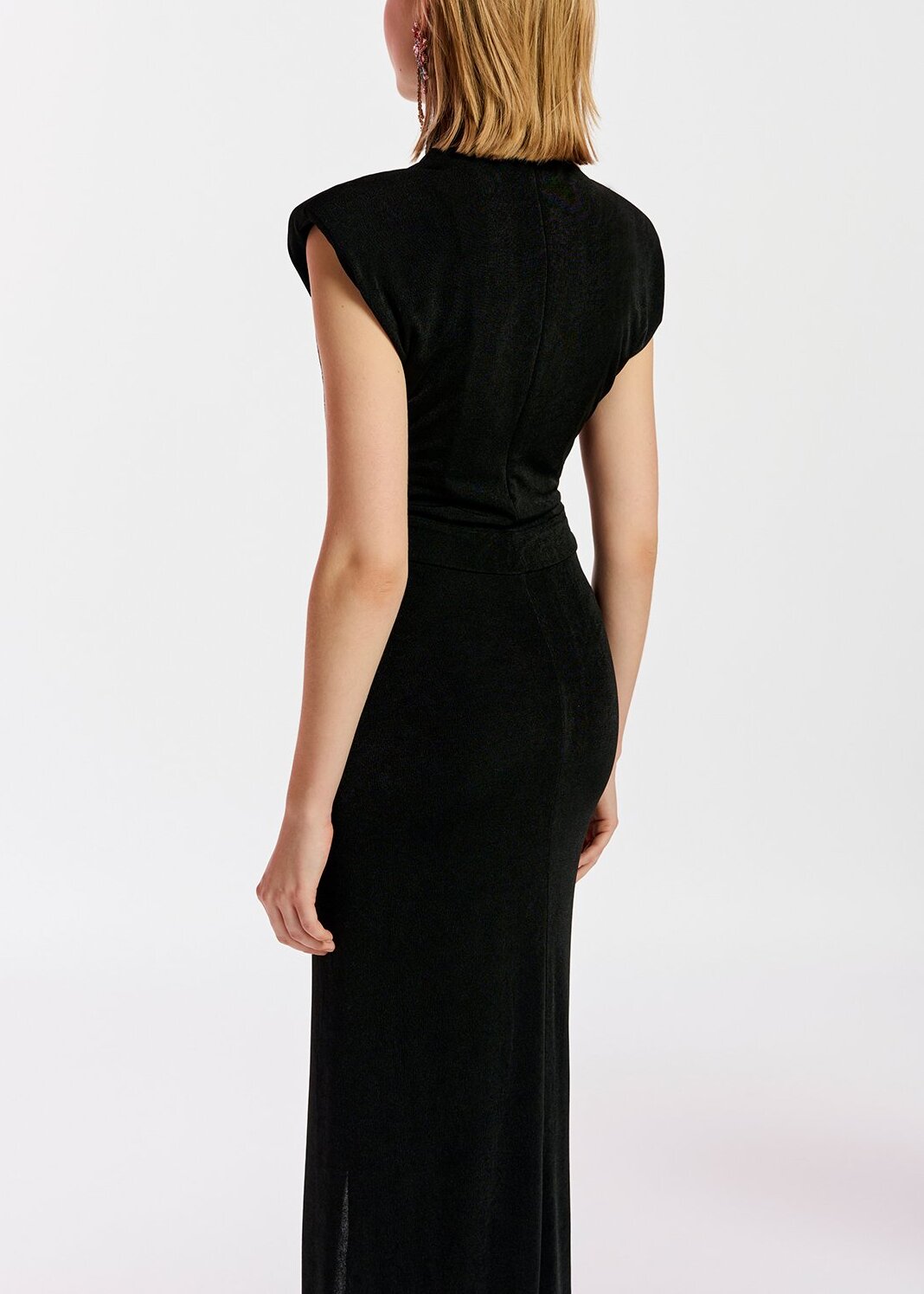 Robe midi en jersey noir RE—SSENTIEL | Essentiel second hand