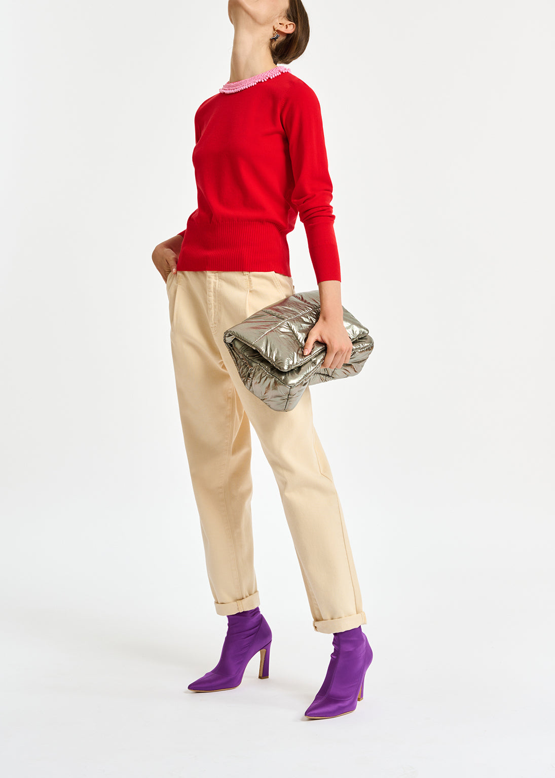 Ecru jeans met hoge taille RE—SSENTIEL | Essentiel second hand