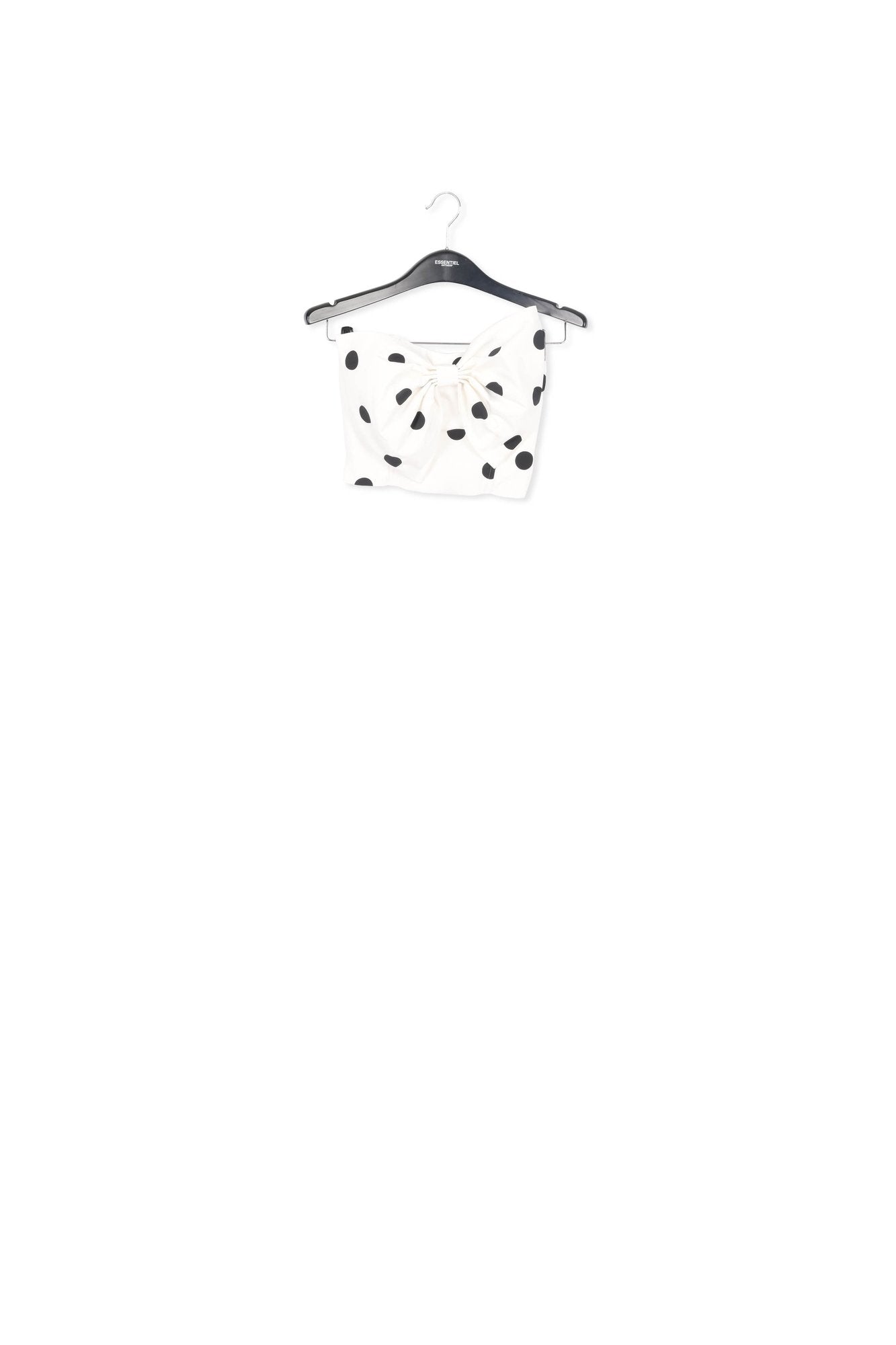 White and black polka-dot bustier top with bow RE—SSENTIEL | Essentiel second hand