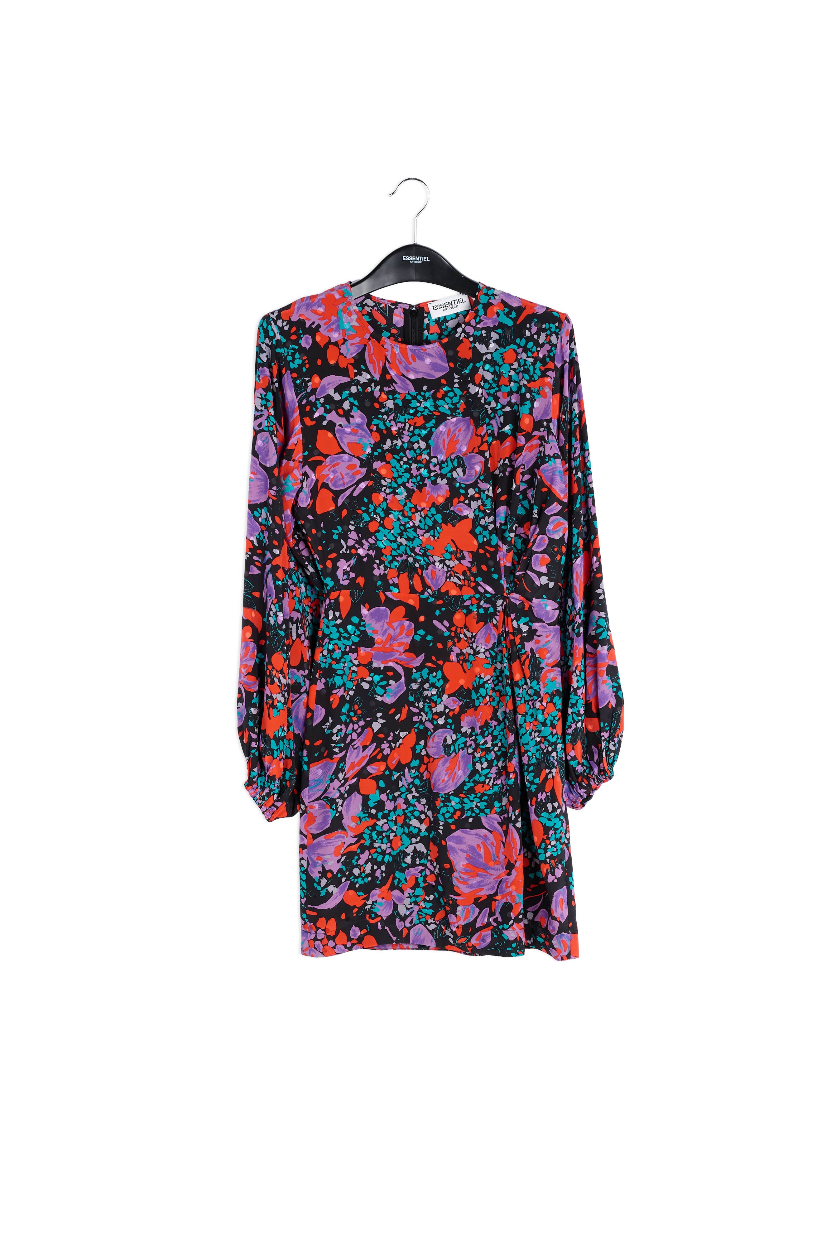 Black silk jacquard mini dress RE—SSENTIEL | Essentiel second hand