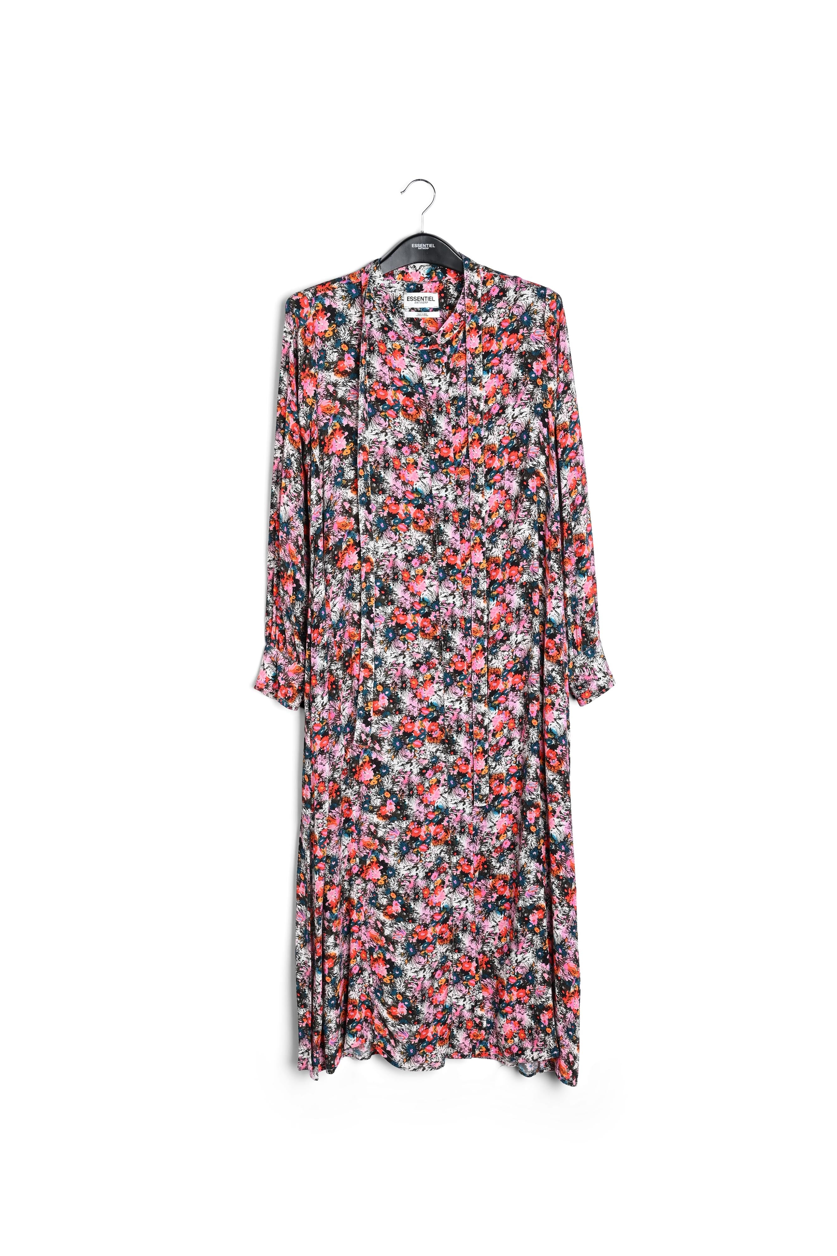 Roze A-lijn hemdjurk met bloemenprint RE—SSENTIEL | Essentiel second hand
