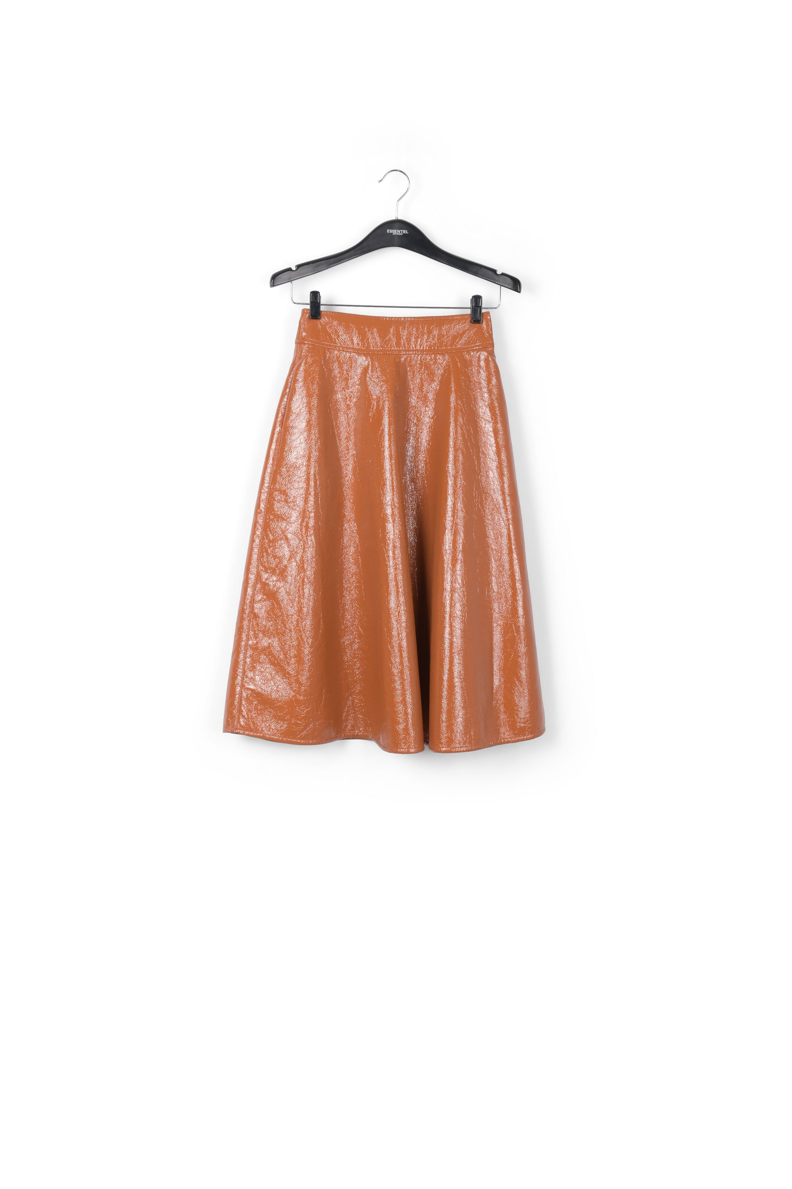 Camel faux leather A-line skirt RE—SSENTIEL | Essentiel second hand