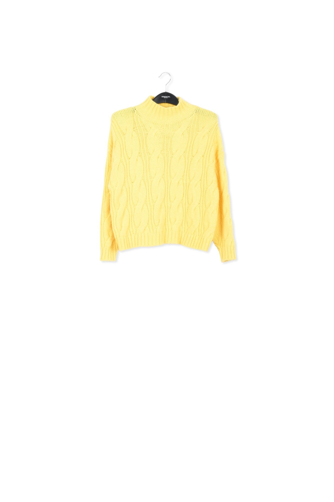Pastel yellow cable-knit sweater RE—SSENTIEL | Essentiel second hand