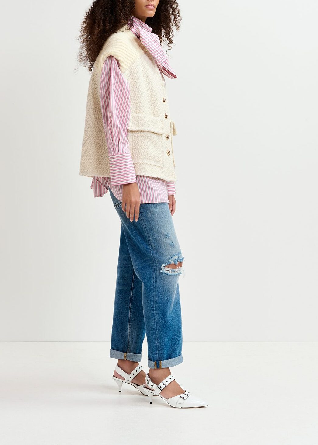 Veste sans manches en tricot écru RE—SSENTIEL | Essentiel second hand