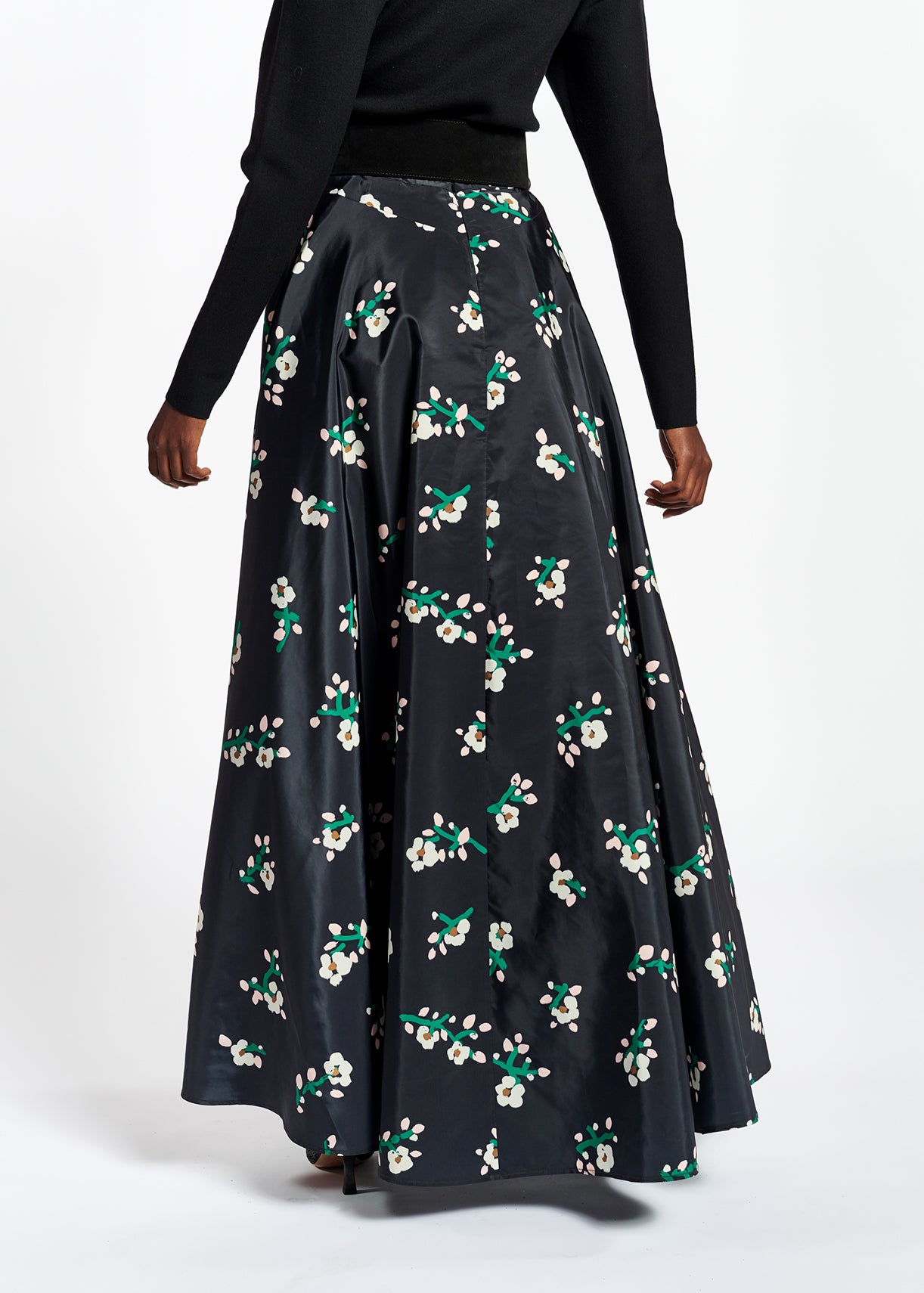 Jupe maxi noire en taffetas RE—SSENTIEL | Essentiel second hand