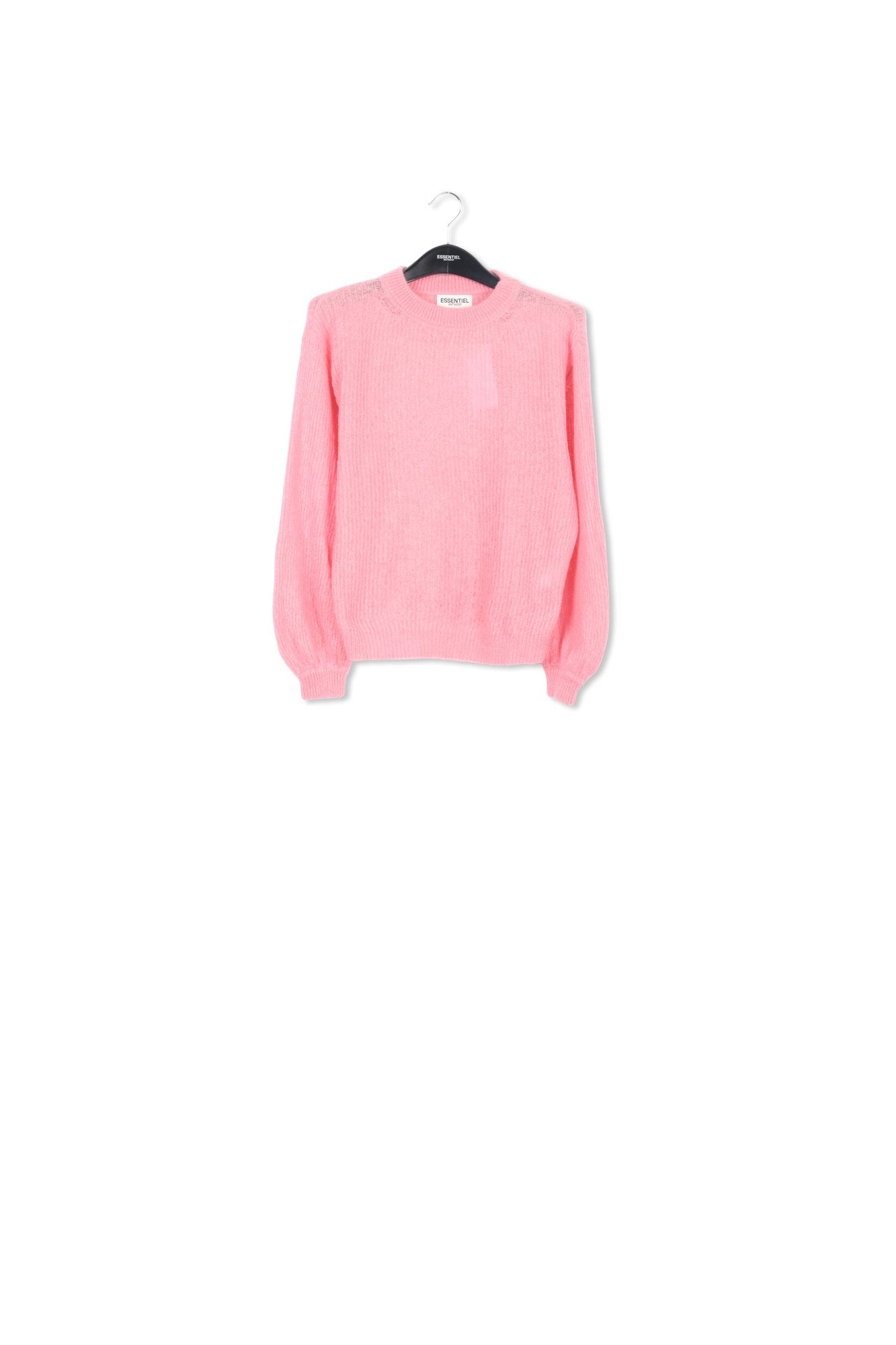 Pink knit sweater with voluminous sleeves RE—SSENTIEL | Essentiel second hand