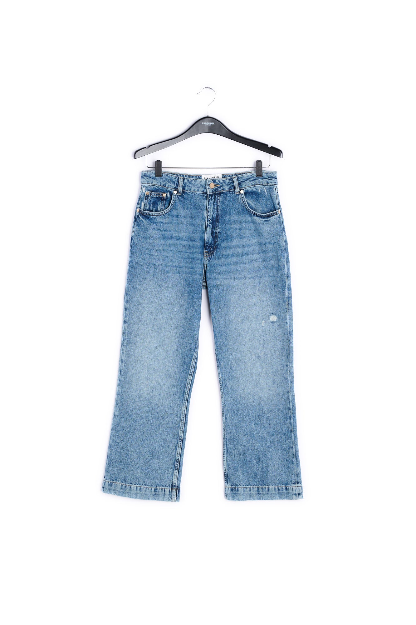 Blue cropped high-rise flared jeans RE—SSENTIEL | Essentiel second hand
