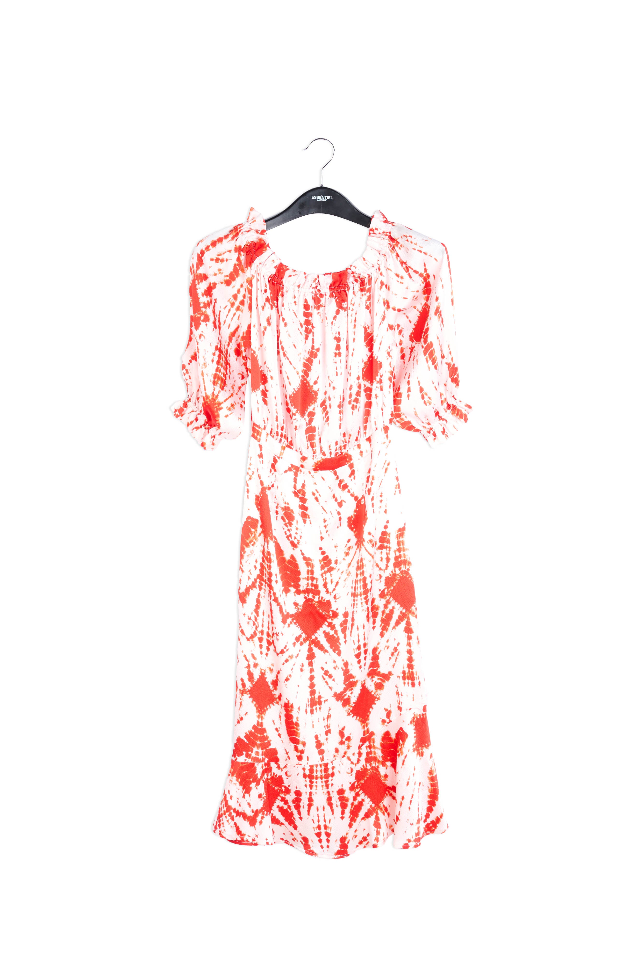 Robe en soie tie-dye blanc cassé et vert RE—SSENTIEL | Essentiel second hand
