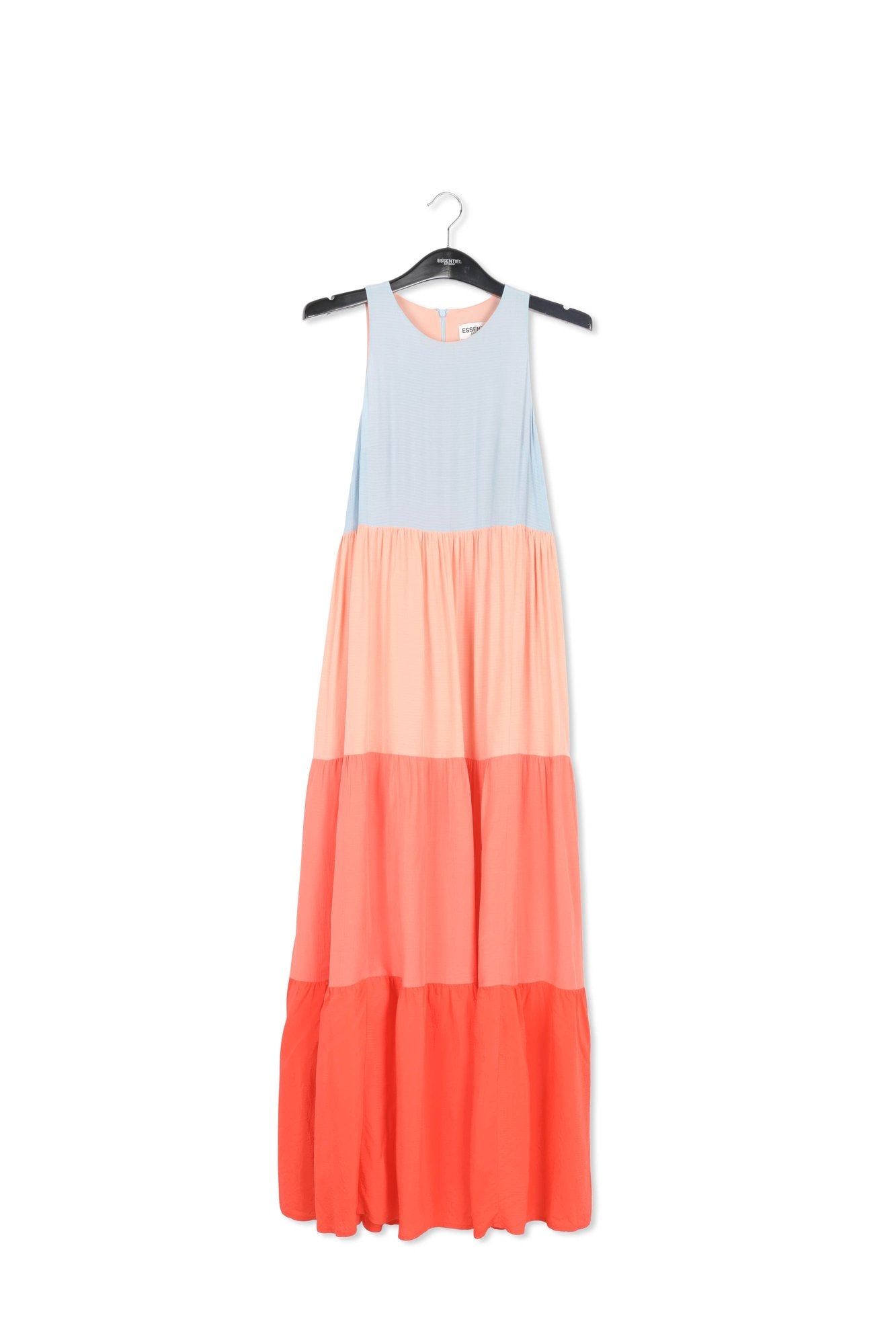 Light blue, orange and red color-blocking effect maxi dress RE—SSENTIEL | Essentiel second hand