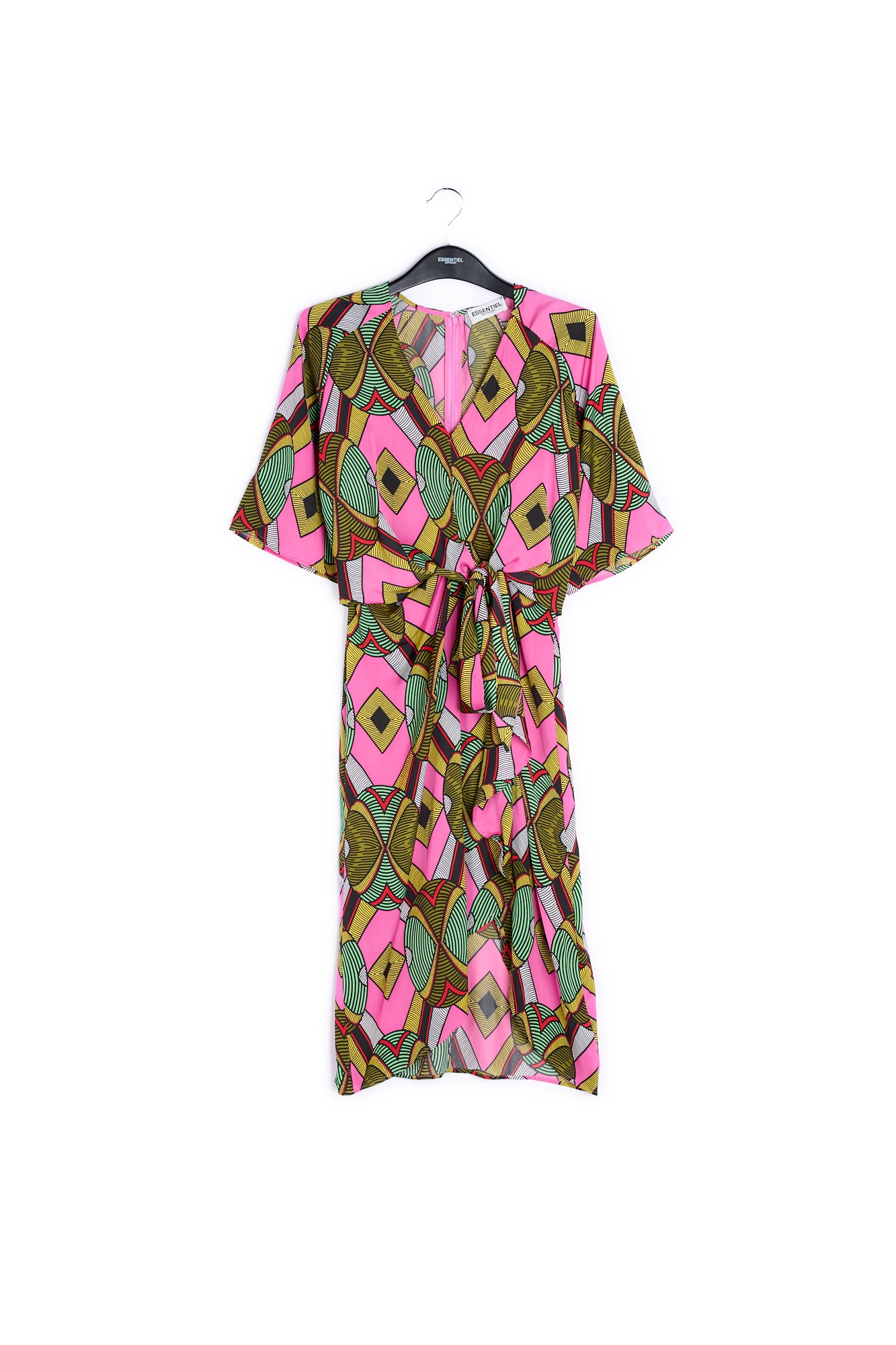 Multicolored graphic-print midi dress RE—SSENTIEL | Essentiel second hand