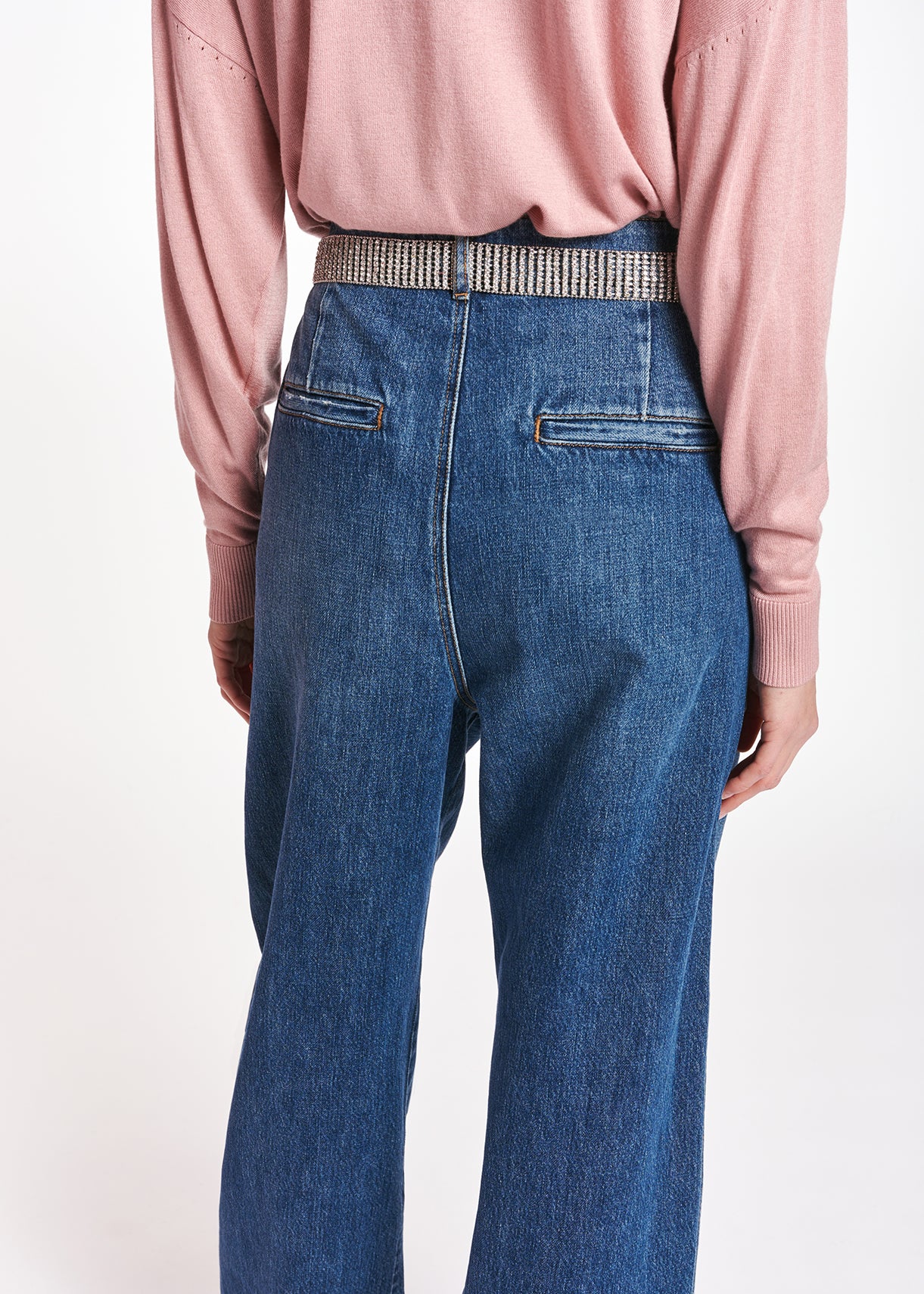 Jean bleu à taille haute et jambes larges RE—SSENTIEL | Essentiel second hand