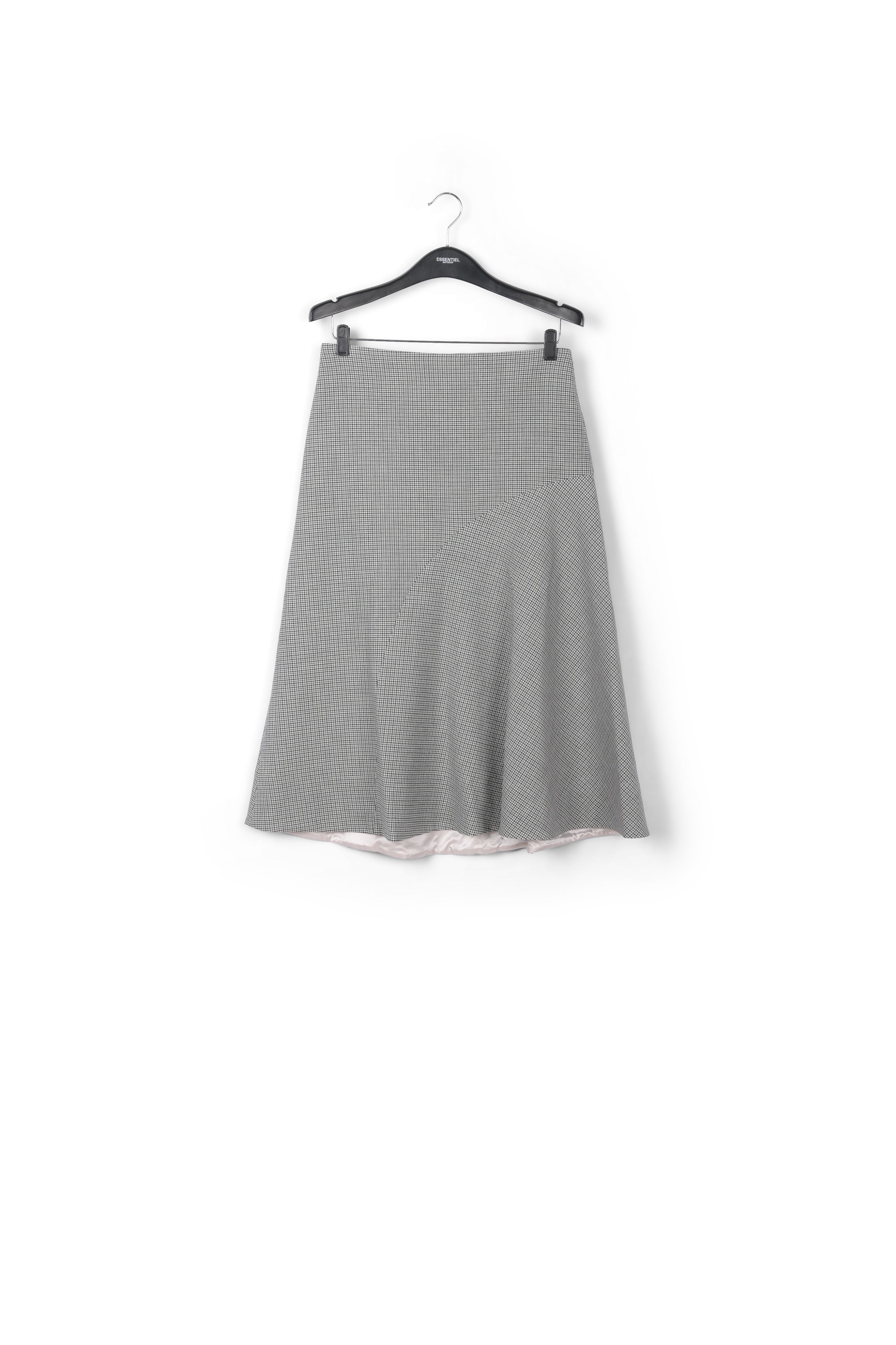 Grijze midirok met pied-de-poule RE—SSENTIEL | Essentiel second hand
