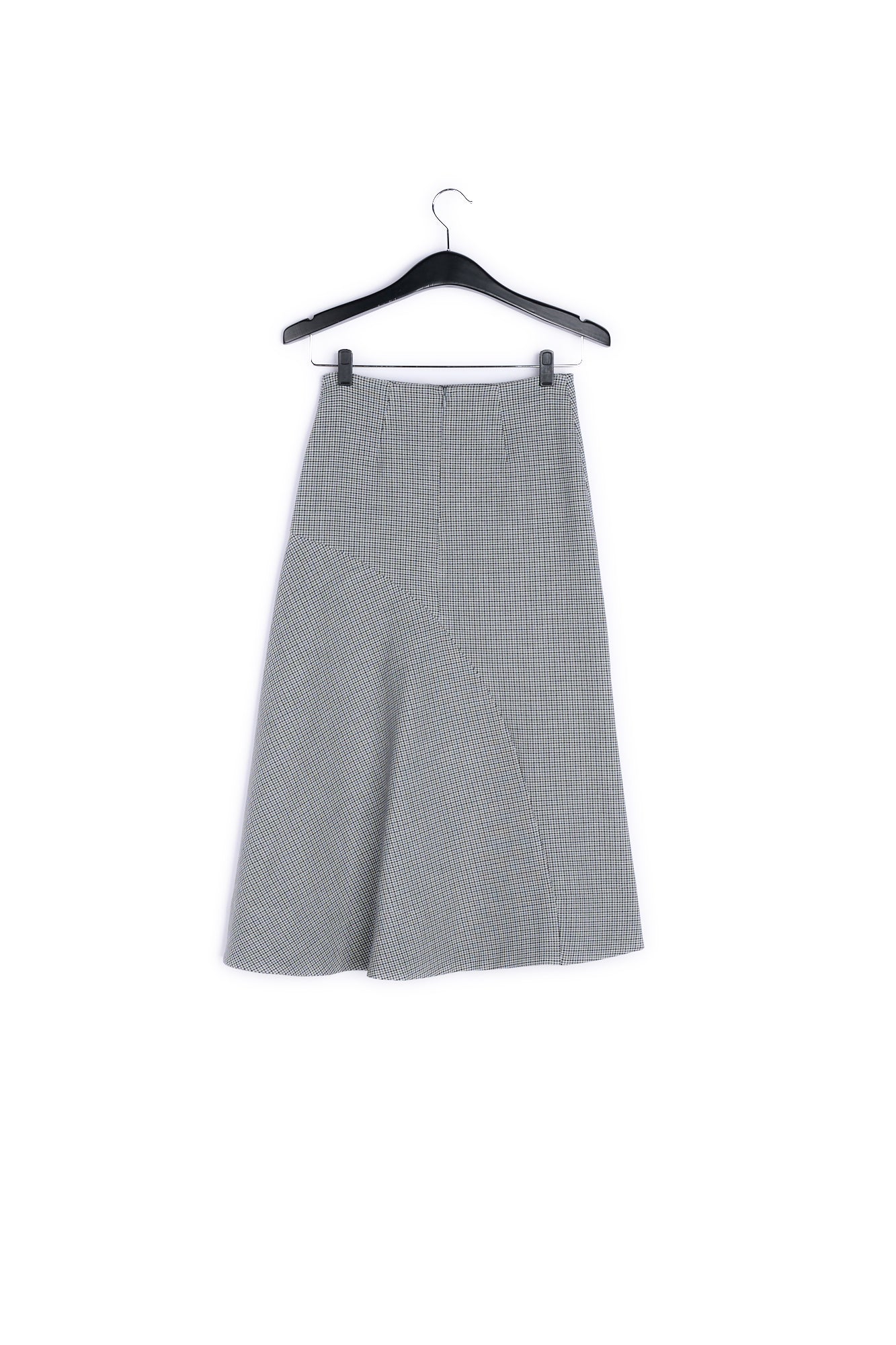 Jupe midi grise au motif pied-de-poule RE—SSENTIEL | Essentiel second hand