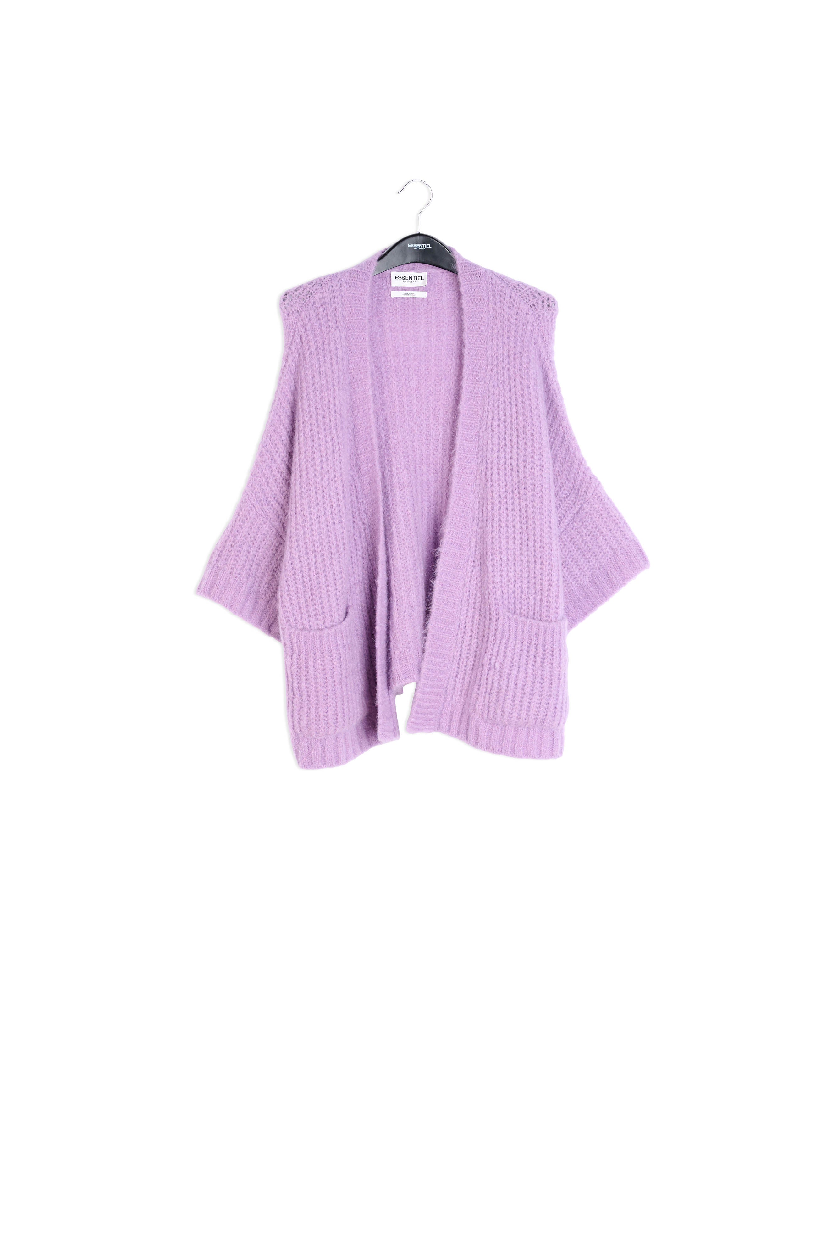 Mauve cardigan met boxy snit RE—SSENTIEL | Essentiel second hand