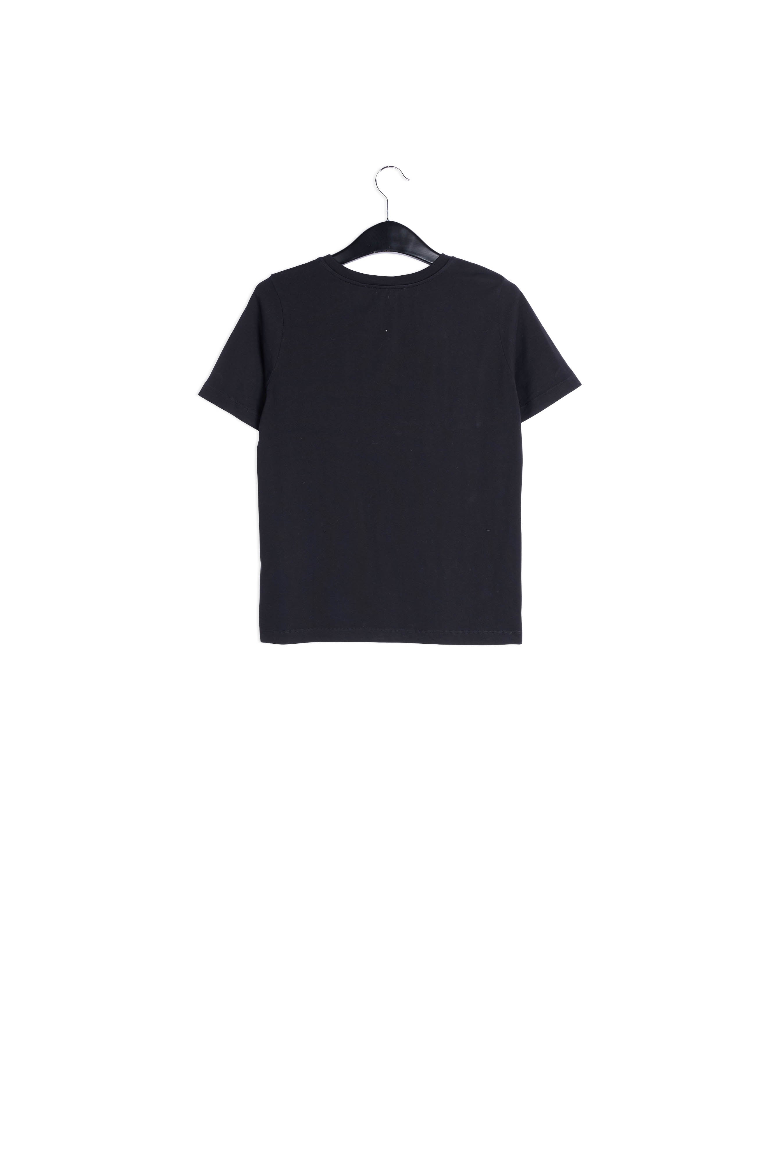 Black printed cotton T-shirt RE—SSENTIEL | Essentiel second hand
