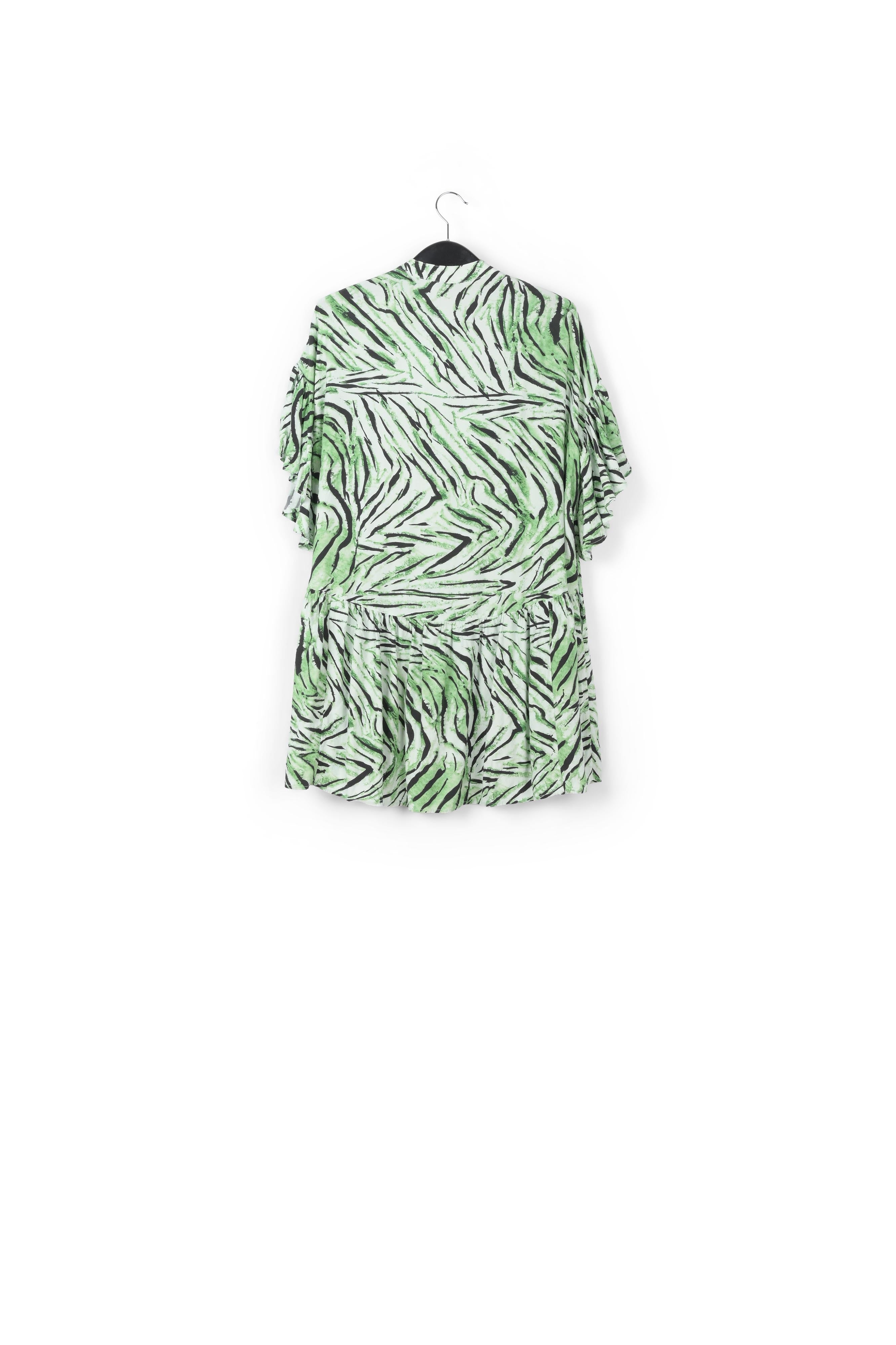 Mini robe vert menthe à imprimé tigre RE—SSENTIEL | Essentiel second hand