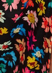 Robe midi en jersey stretch noir à  imprimé fleuri RE—SSENTIEL | Essentiel second hand