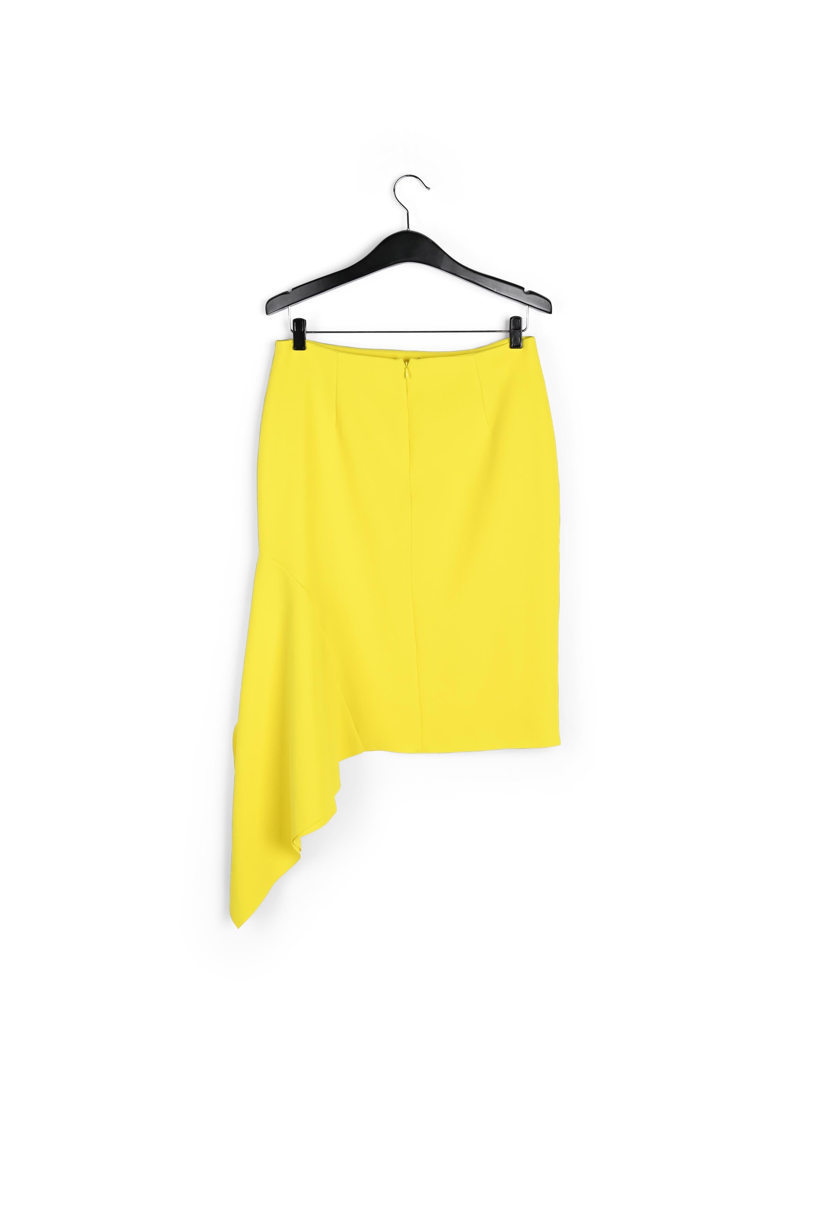 Yellow asymmetric drape pencil skirt RE—SSENTIEL | Essentiel second hand