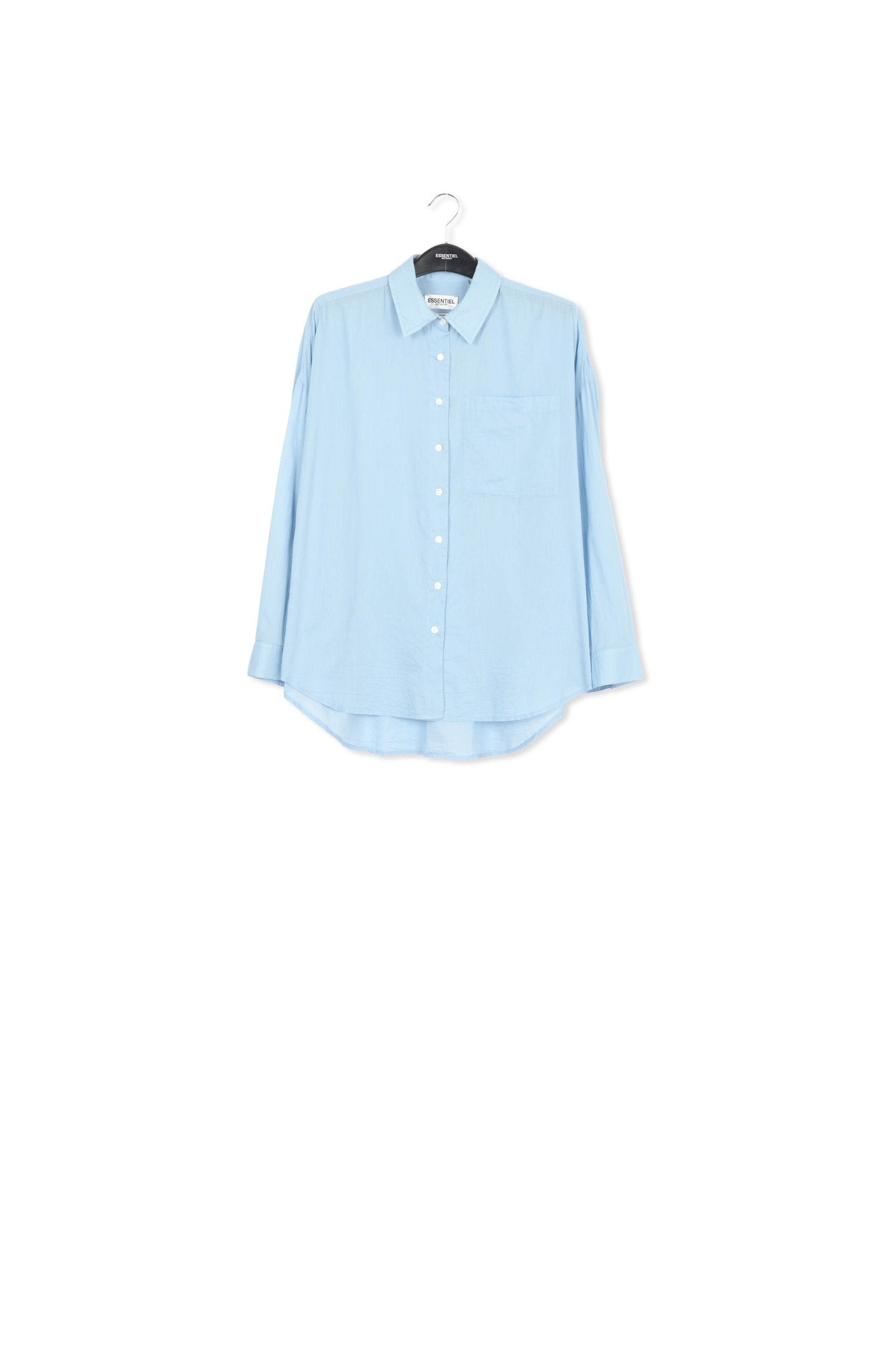 Blue oversized cotton-voile shirt RE—SSENTIEL | Essentiel second hand