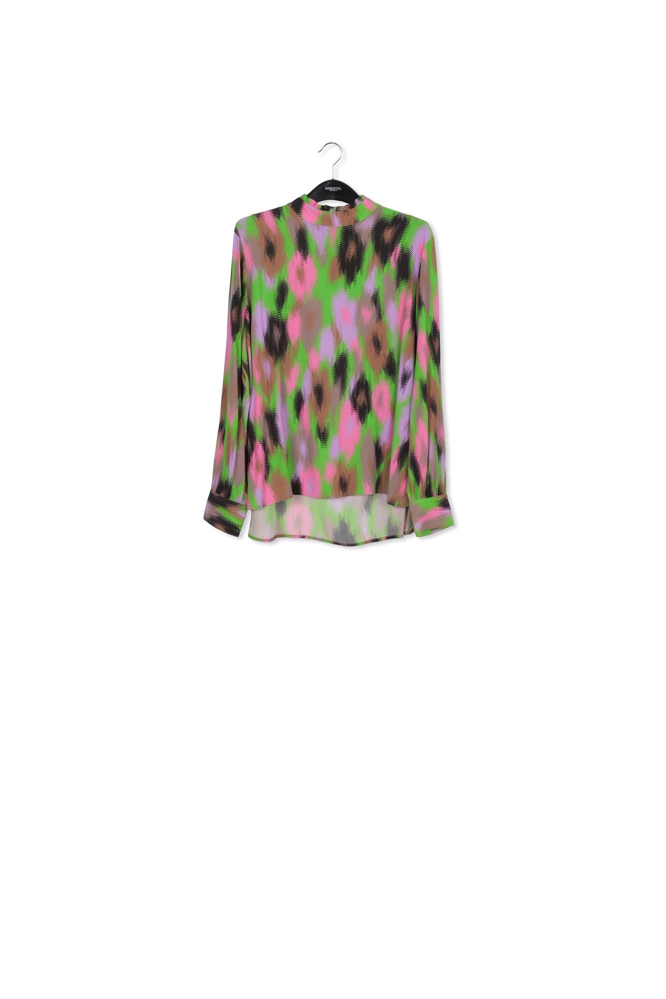 Multicolor high-neck top with abstract print RE—SSENTIEL | Essentiel second hand