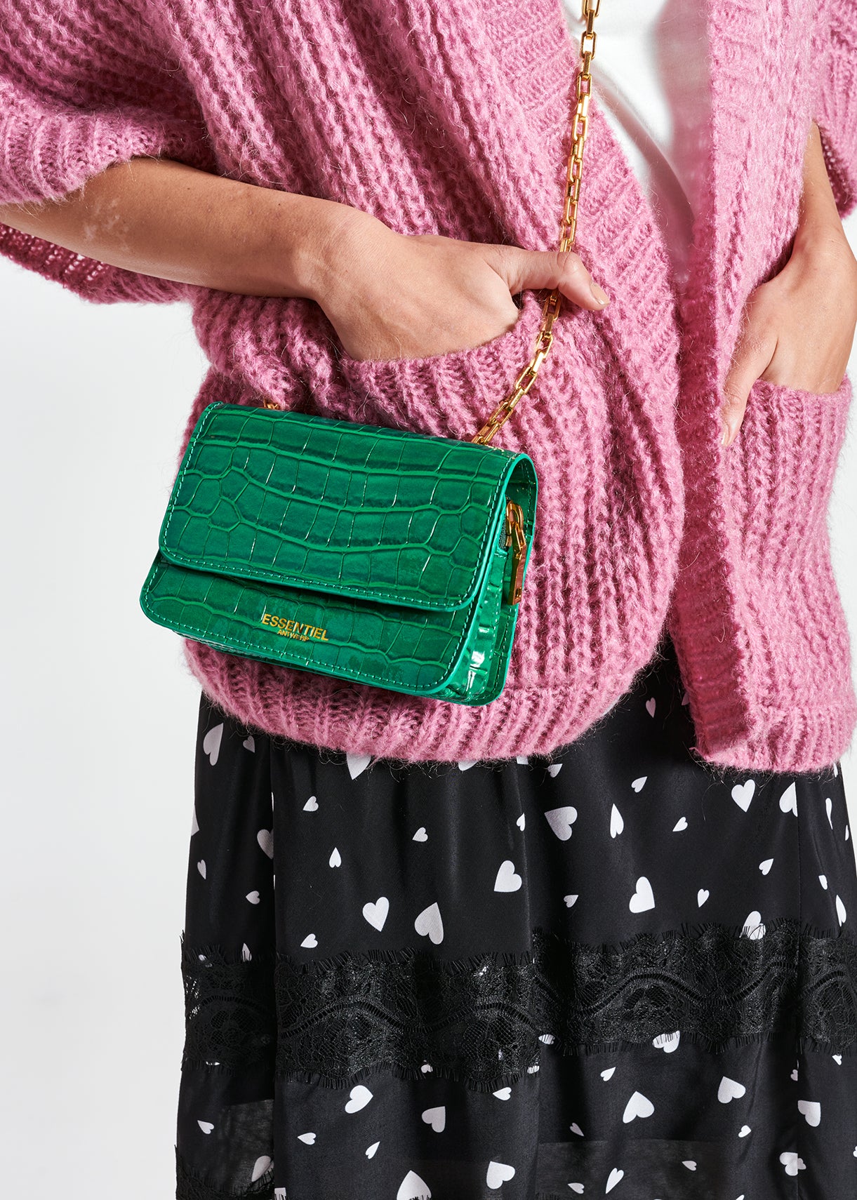 Cardigan rose en mohair mélangé RE—SSENTIEL | Essentiel second hand