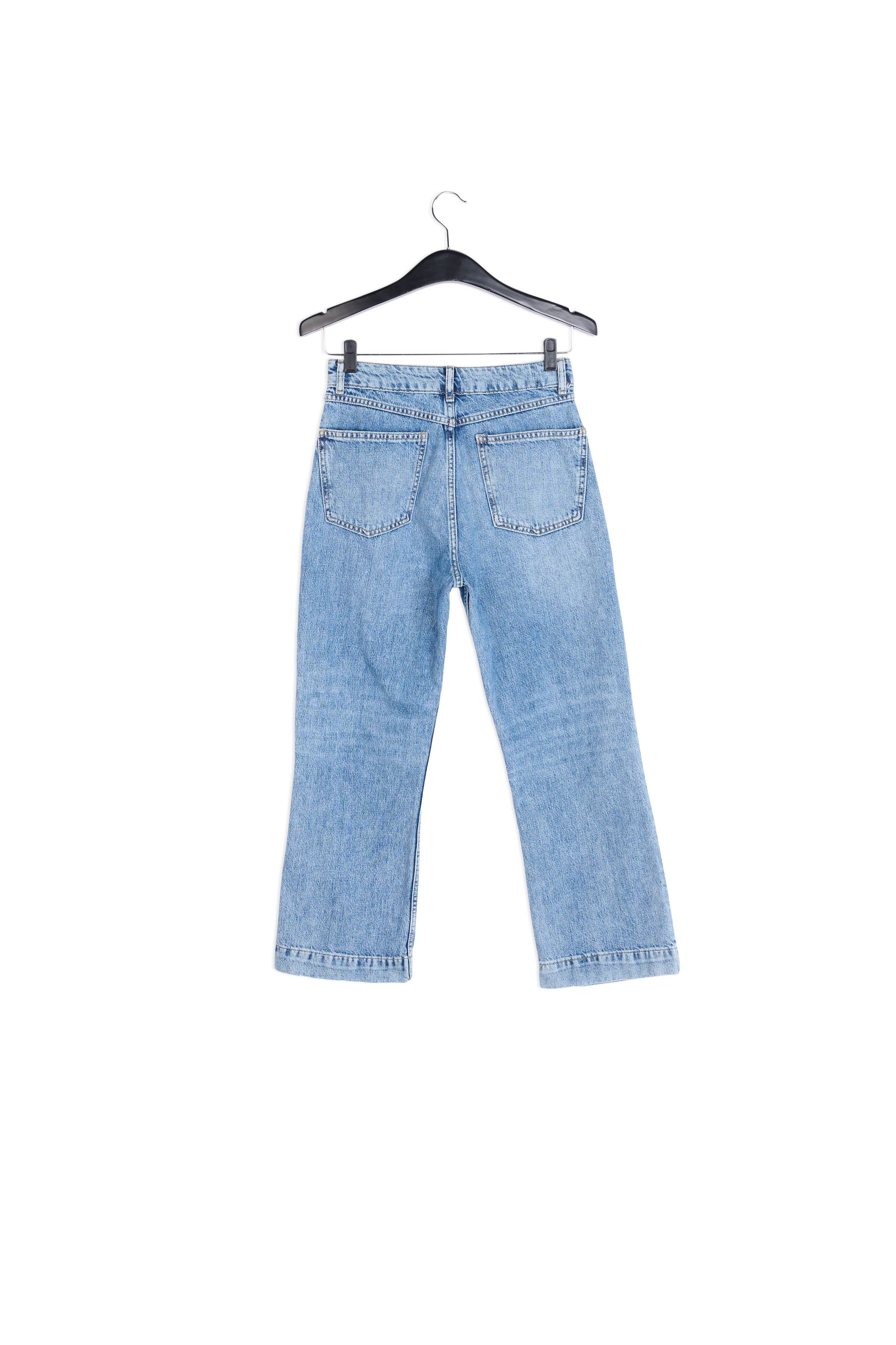 Blue cropped high-rise flared jeans RE—SSENTIEL | Essentiel second hand