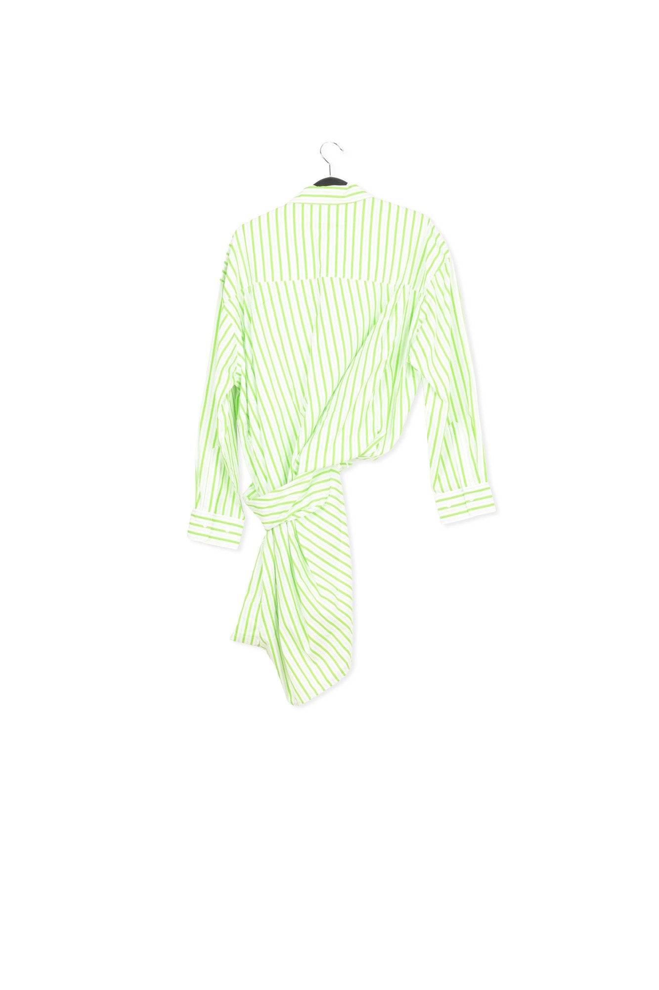 White and green striped cotton mini dress RE—SSENTIEL | Essentiel second hand