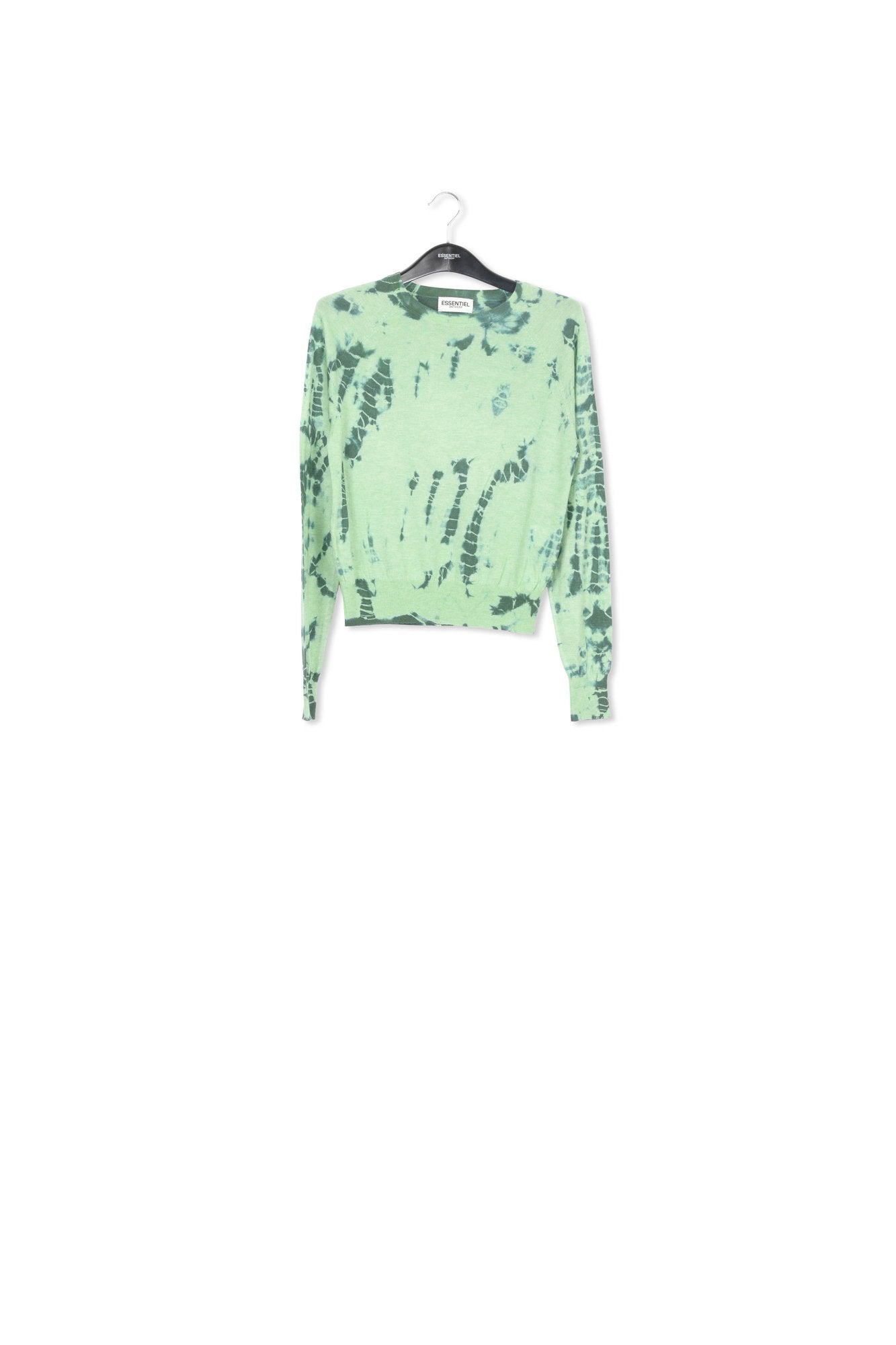 Mint green and dark green tie-dye sweater RE—SSENTIEL | Essentiel second hand