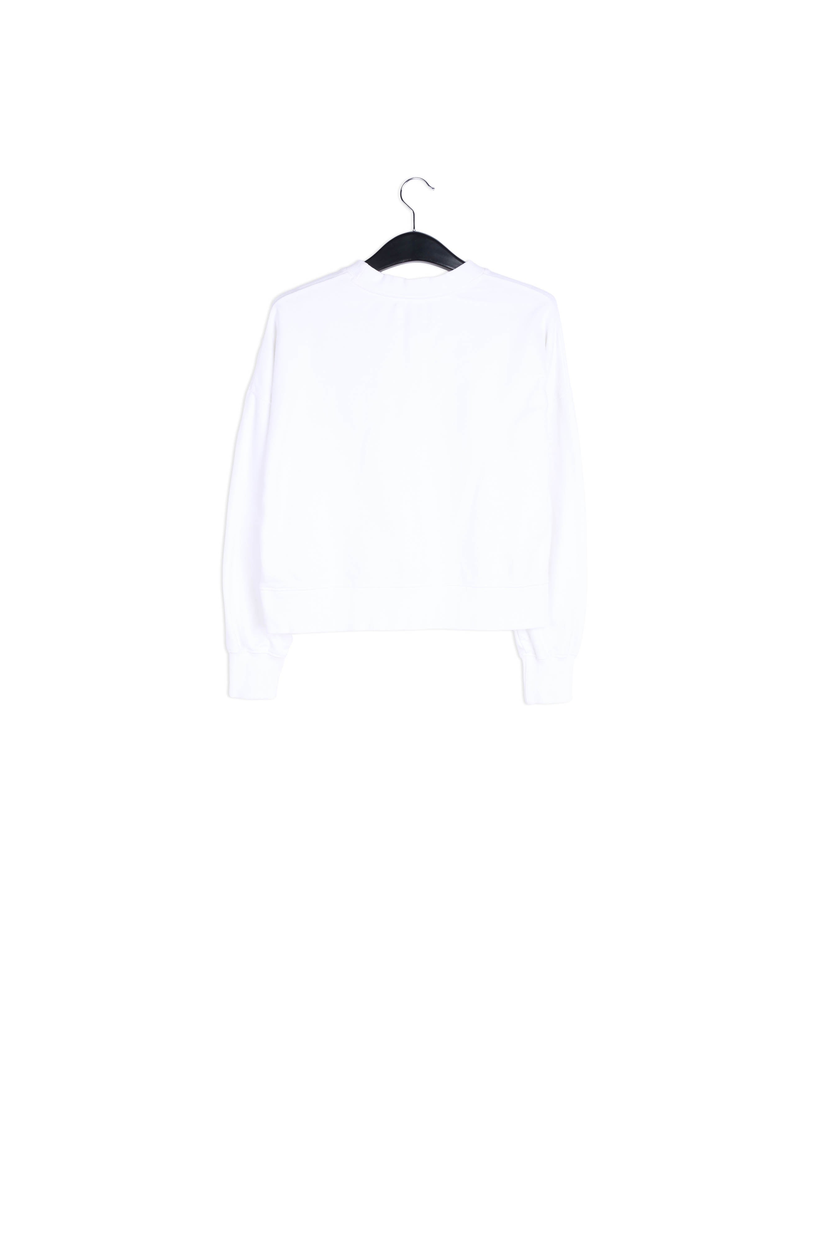 Embroidered off-white cotton-jersey sweatshirt RE—SSENTIEL | Essentiel second hand