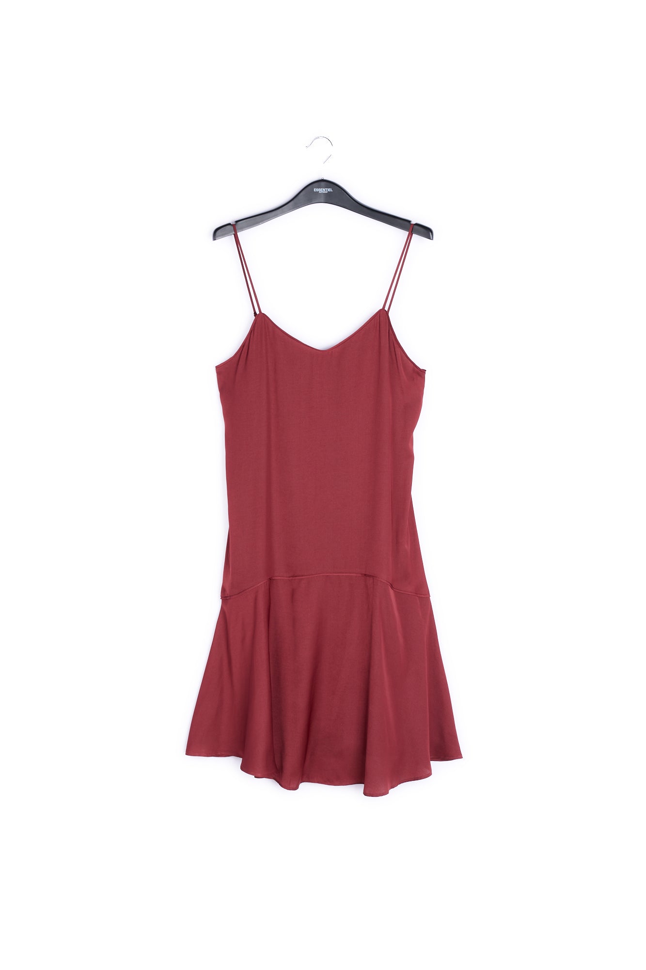 Robe bordeaux avec ourlet volanté RE—SSENTIEL | Essentiel second hand