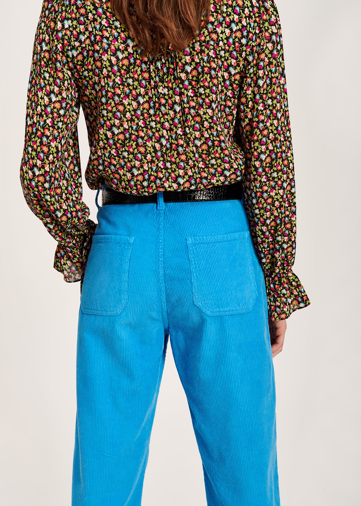 Hemelsblauwe katoen-corduroy broek RE—SSENTIEL | Essentiel second hand