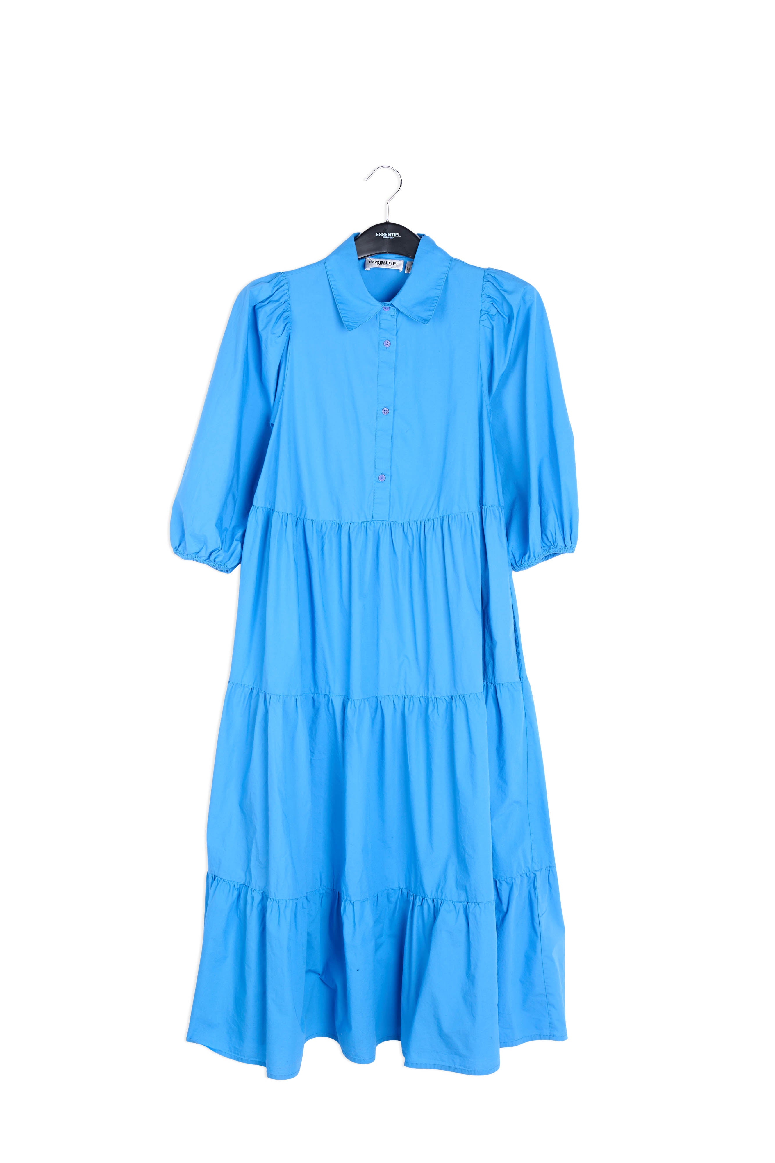 Voluminous blue A-line shirt dress RE—SSENTIEL | Essentiel second hand