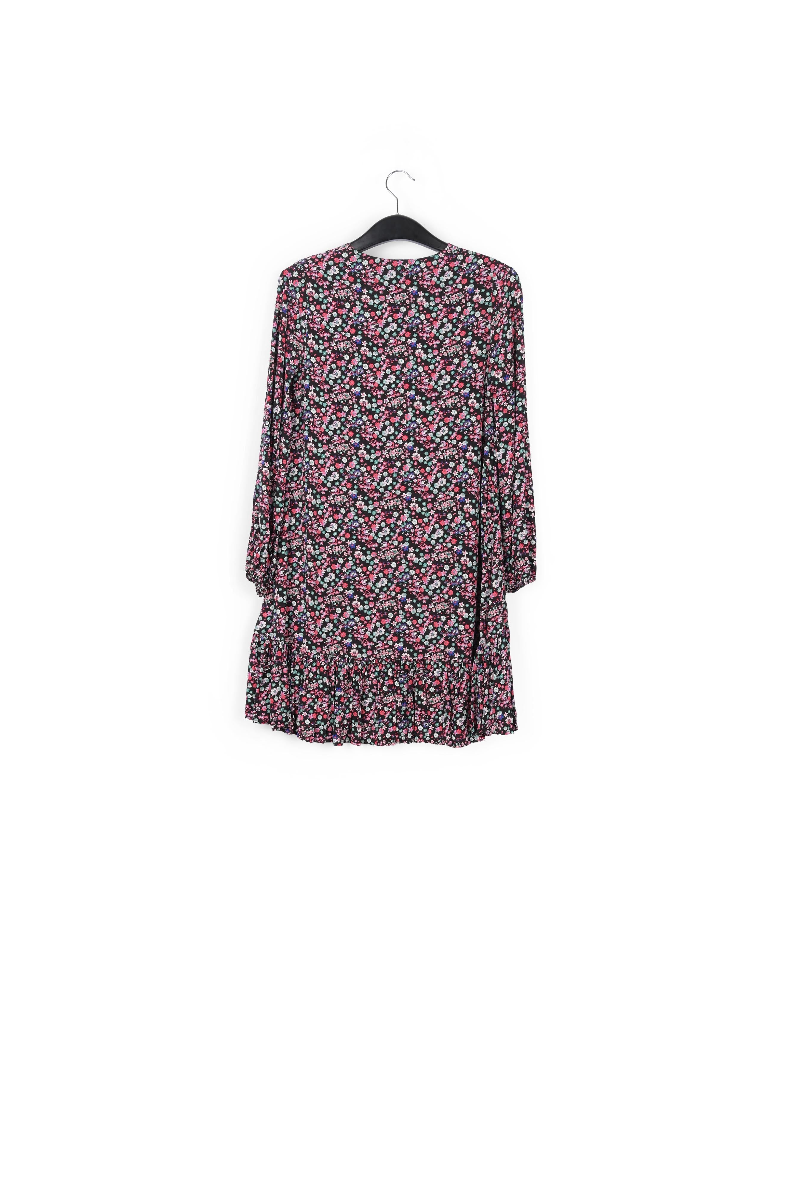 Black floral-print mini dress RE—SSENTIEL | Essentiel second hand