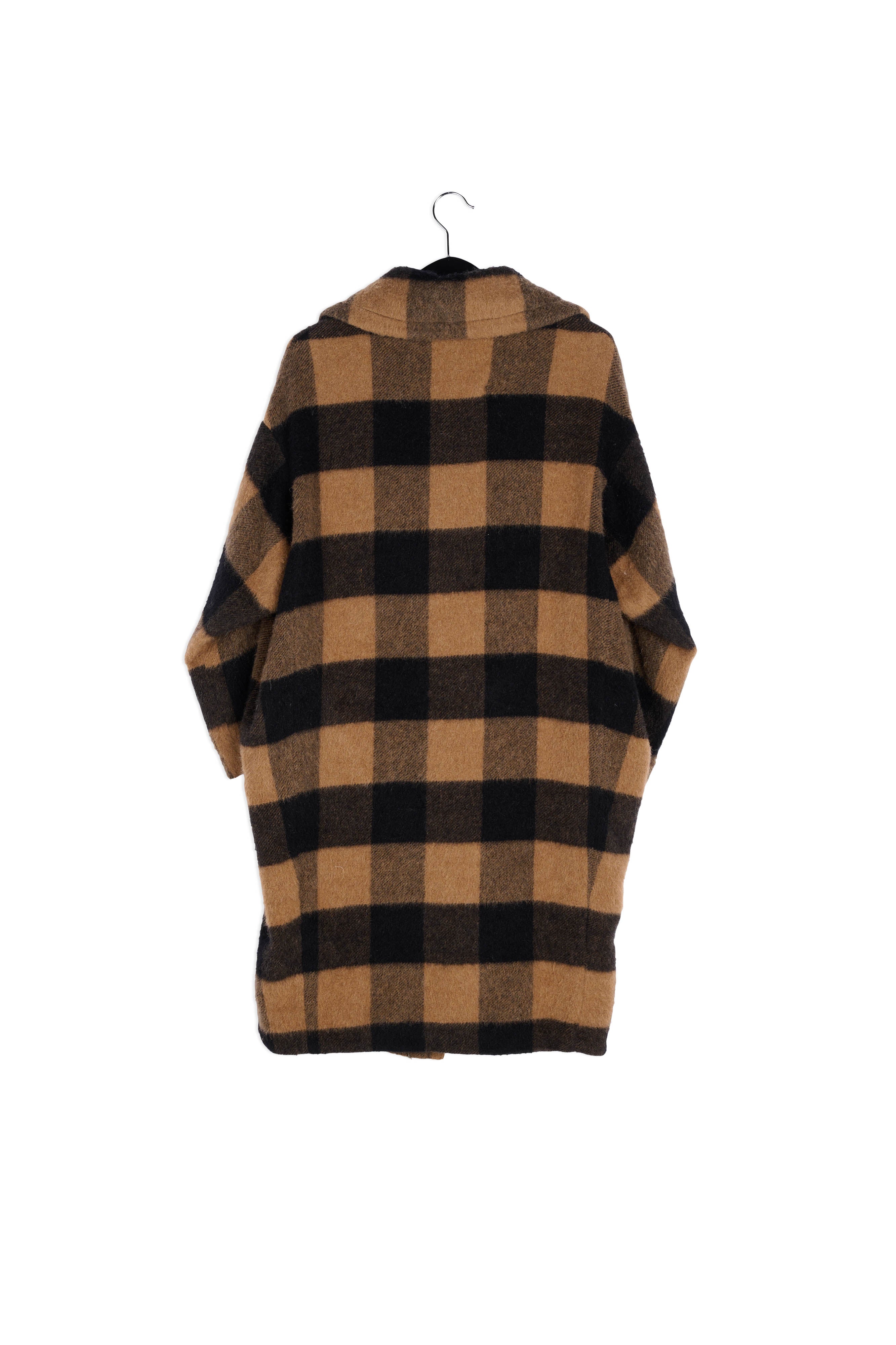 Oversized jacket with brown and black checks RE—SSENTIEL | Essentiel second hand