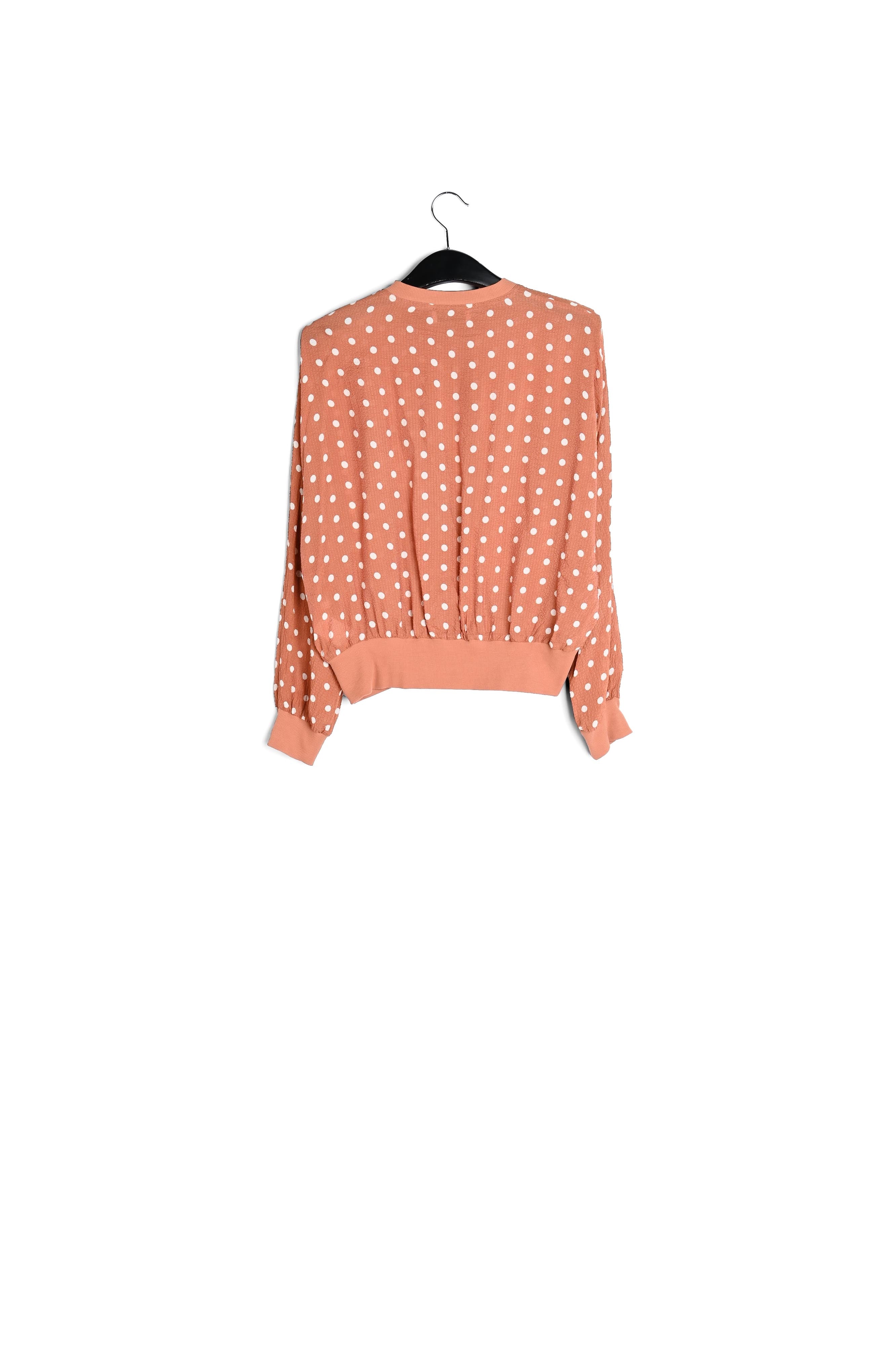 Bruin wijde top met witte stippen RE—SSENTIEL | Essentiel second hand