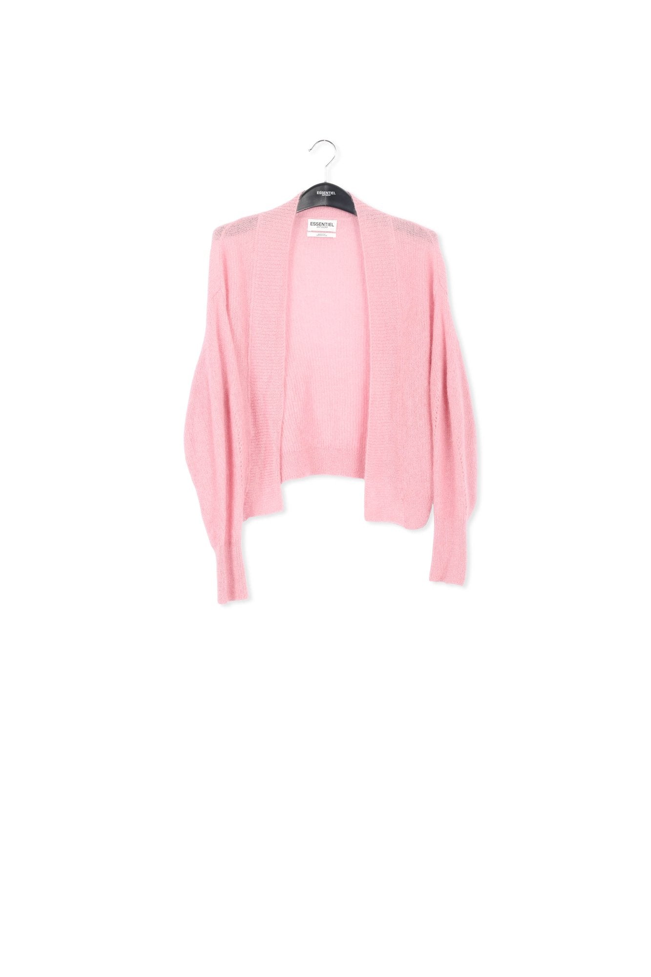 Cardigan vieux rose ouvert en tricot léger RE—SSENTIEL | Essentiel second hand