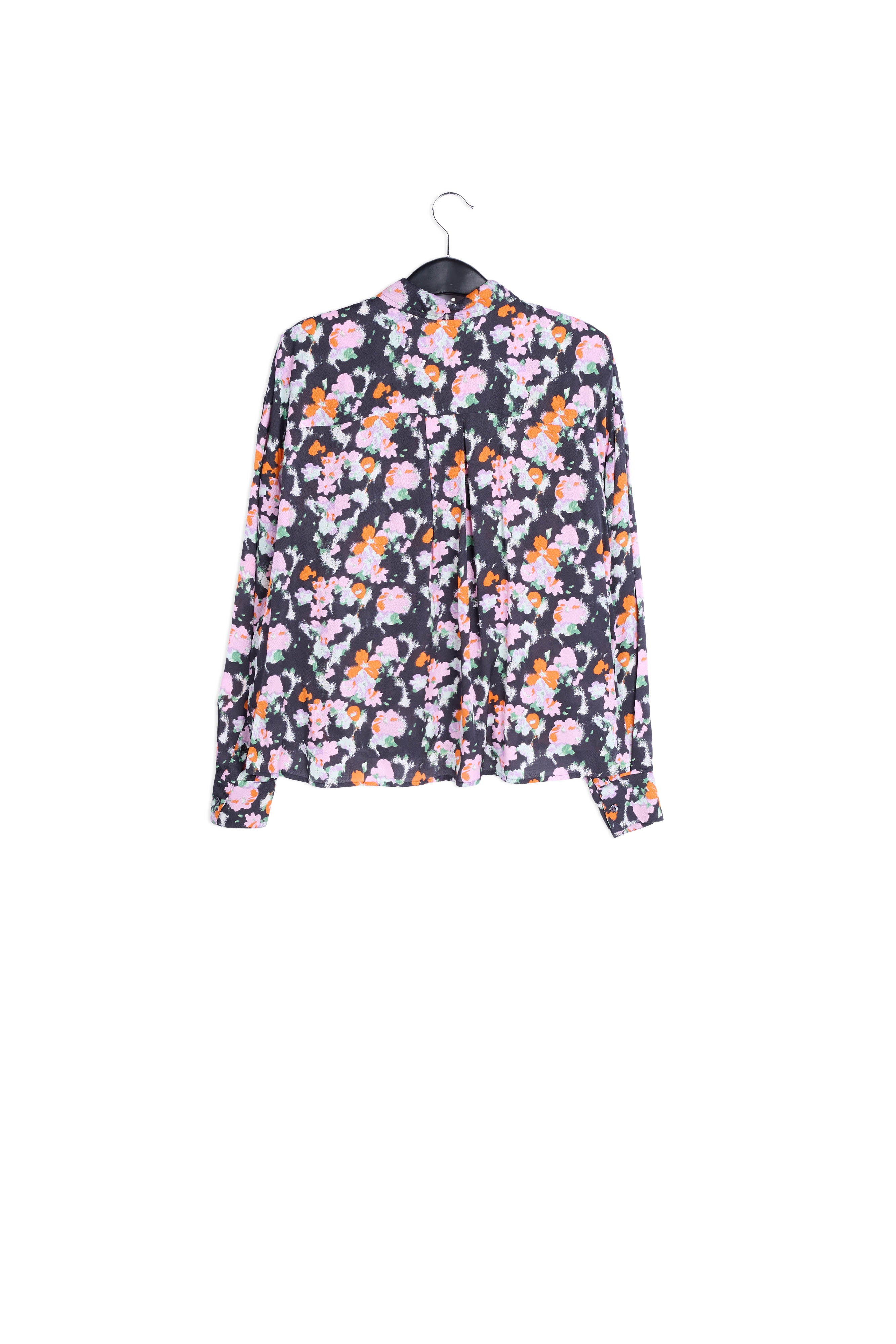 Dark blue loose-fit floral shirt RE—SSENTIEL | Essentiel second hand